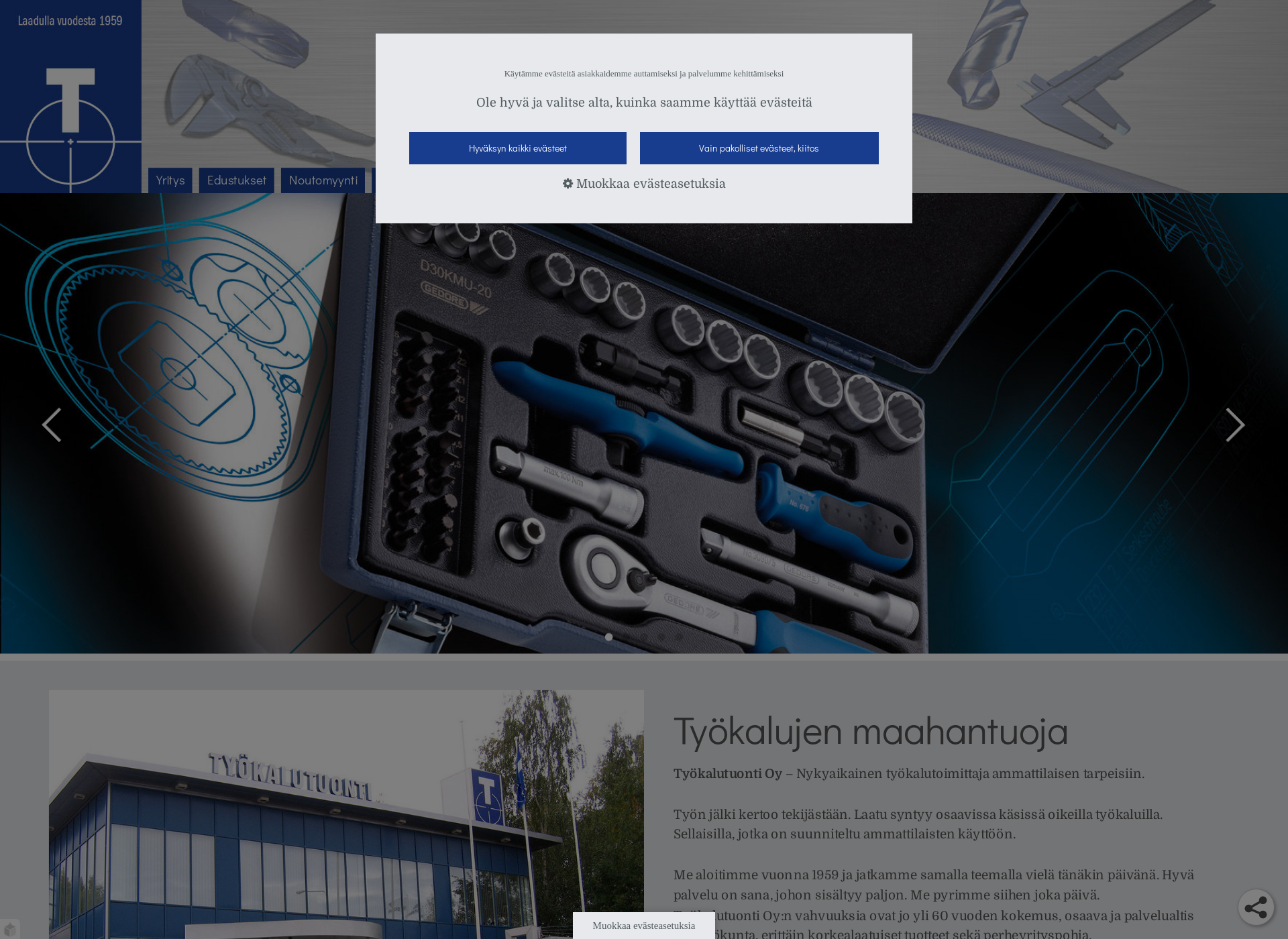 Skärmdump för tyokalutuonti.fi