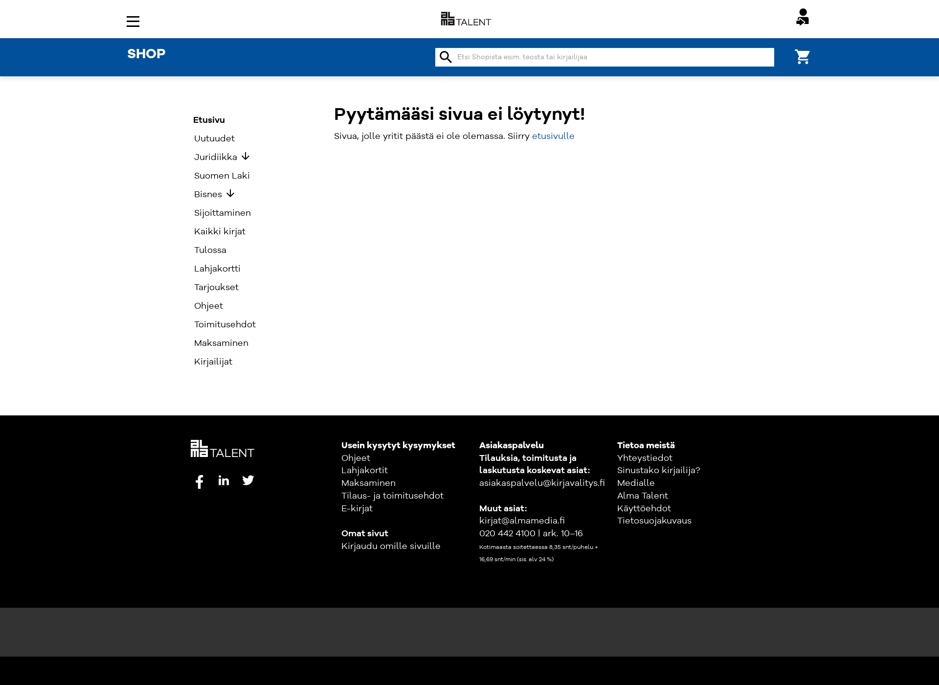Skärmdump för tyolait.fi