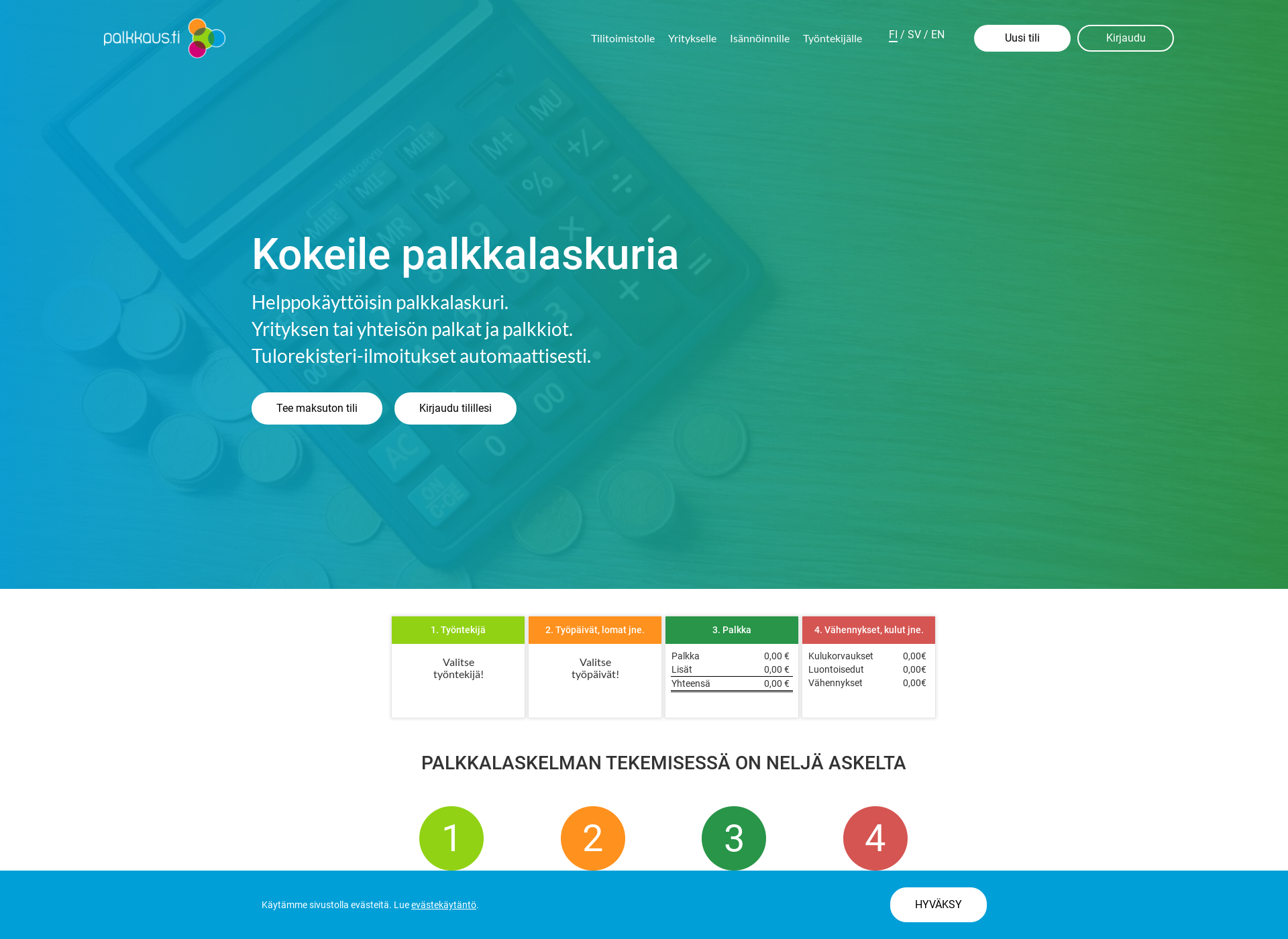 Skärmdump för tyonhakijat.fi