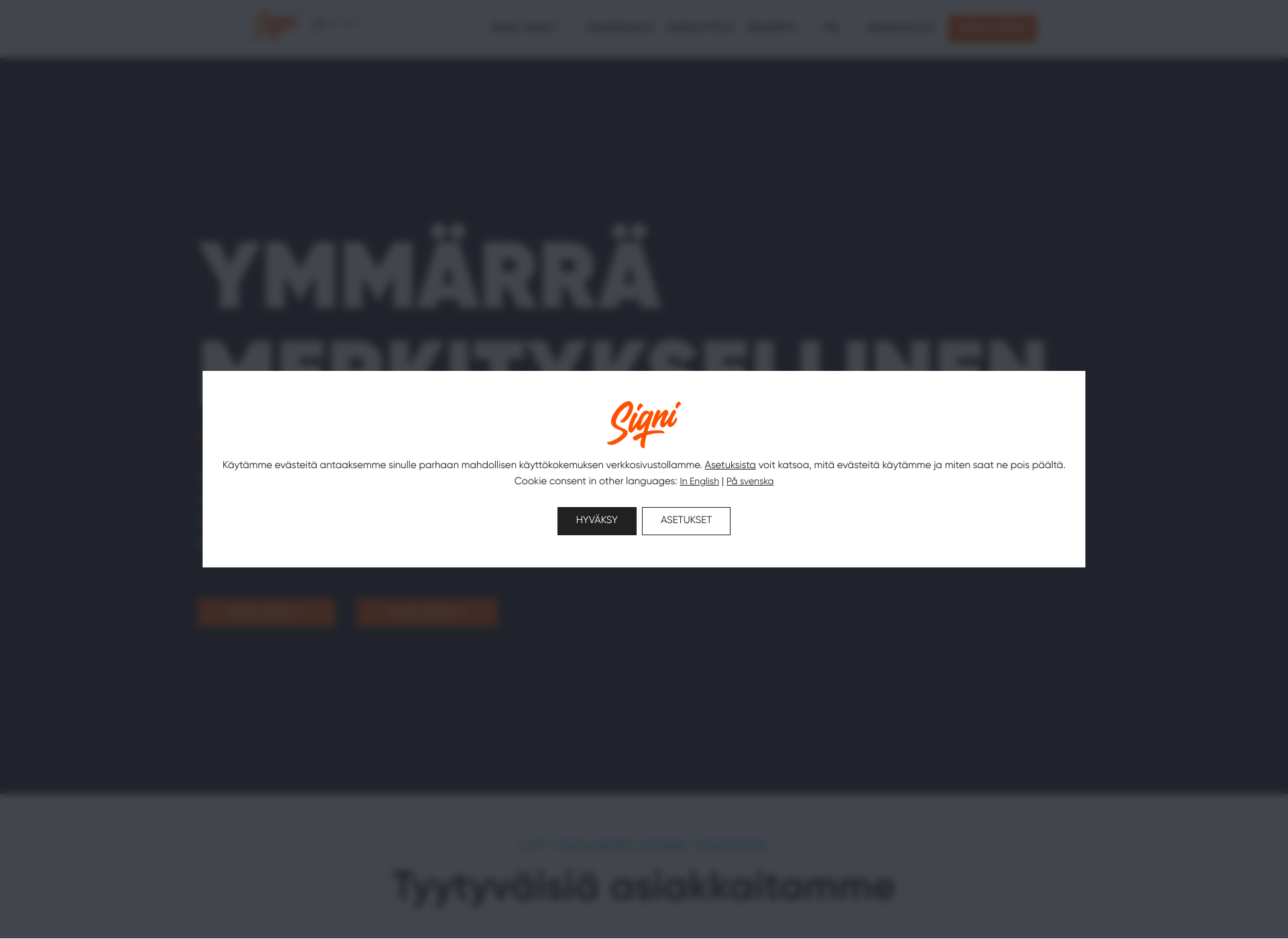 Skärmdump för tyontekijaymmarrys.fi