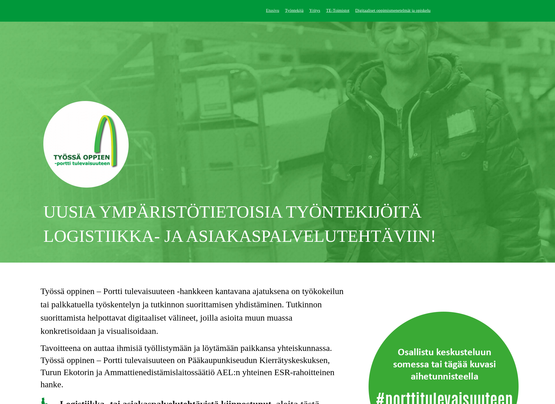 Screenshot for tyossaoppien.fi