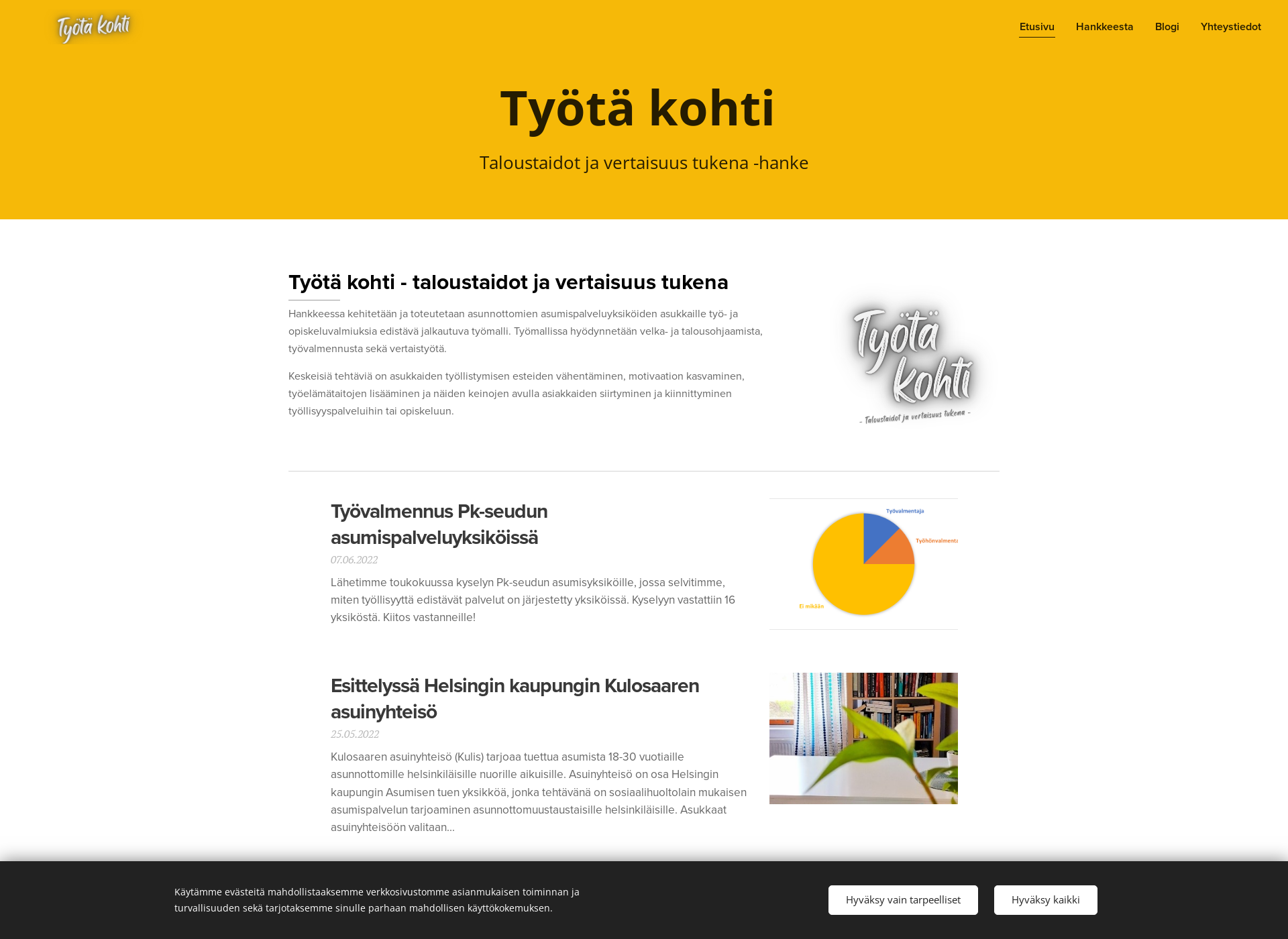 Skärmdump för tyotakohti.fi