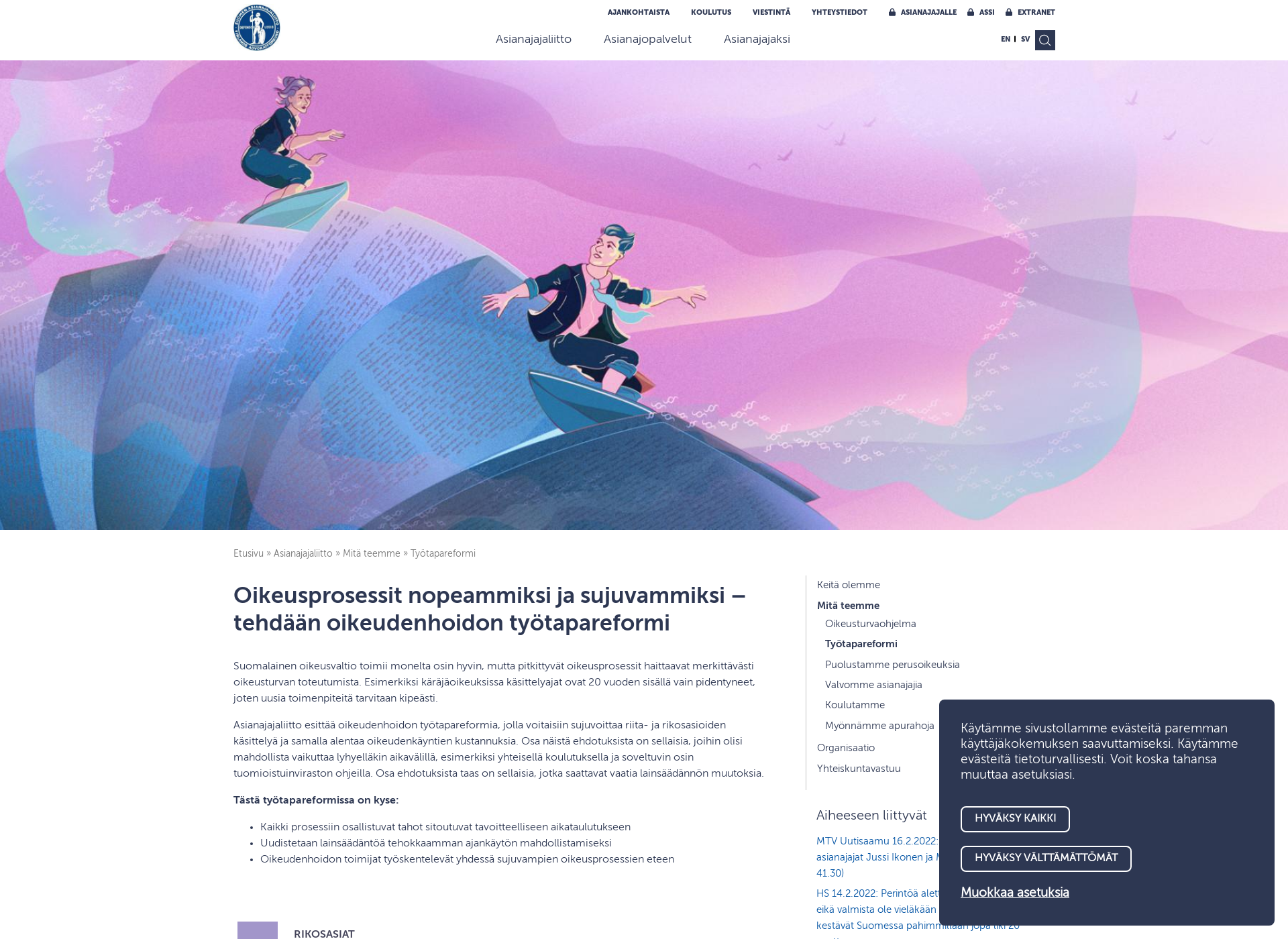Screenshot for tyotapareformi.fi
