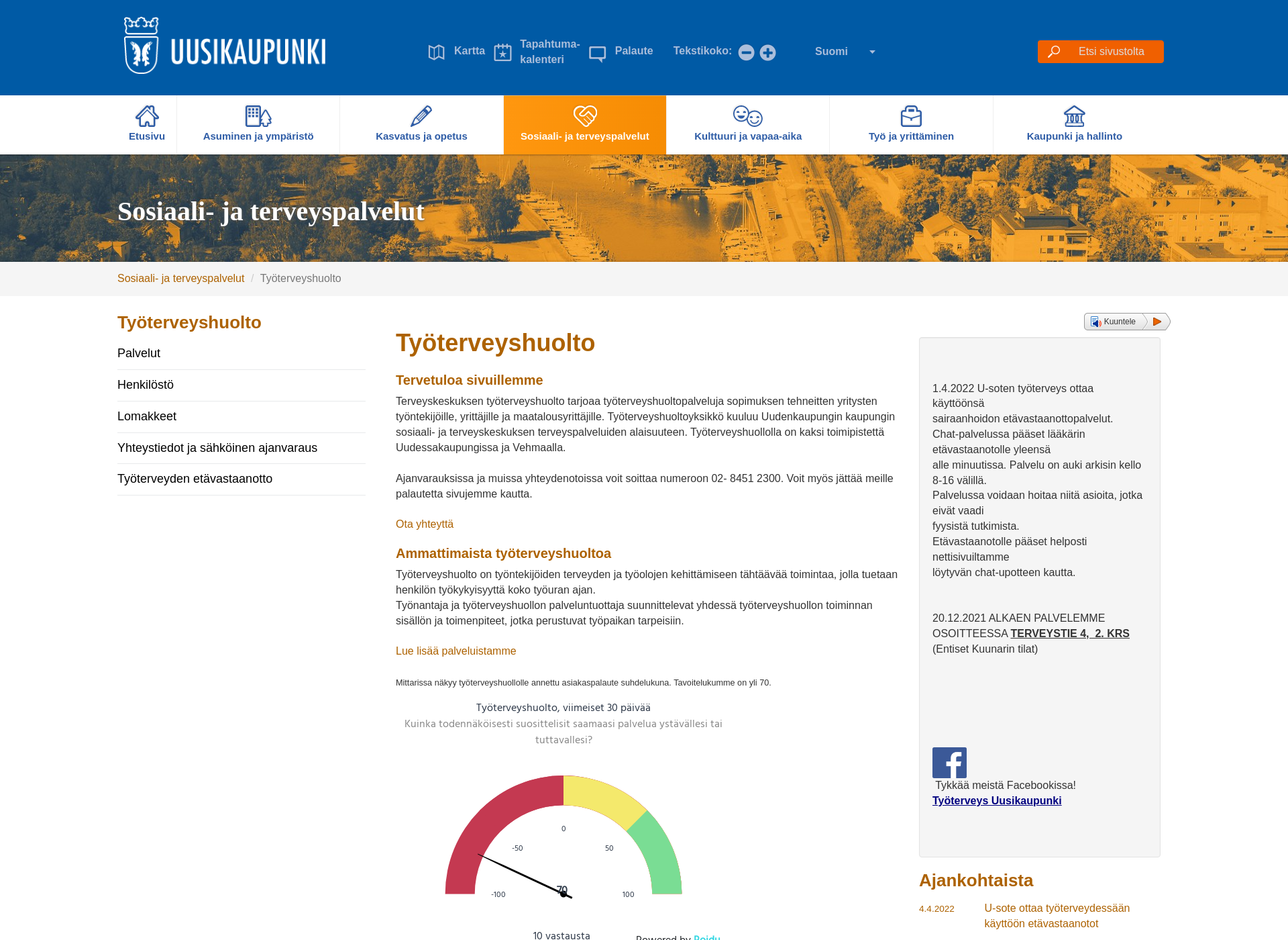 Screenshot for tyoterveysuki.fi