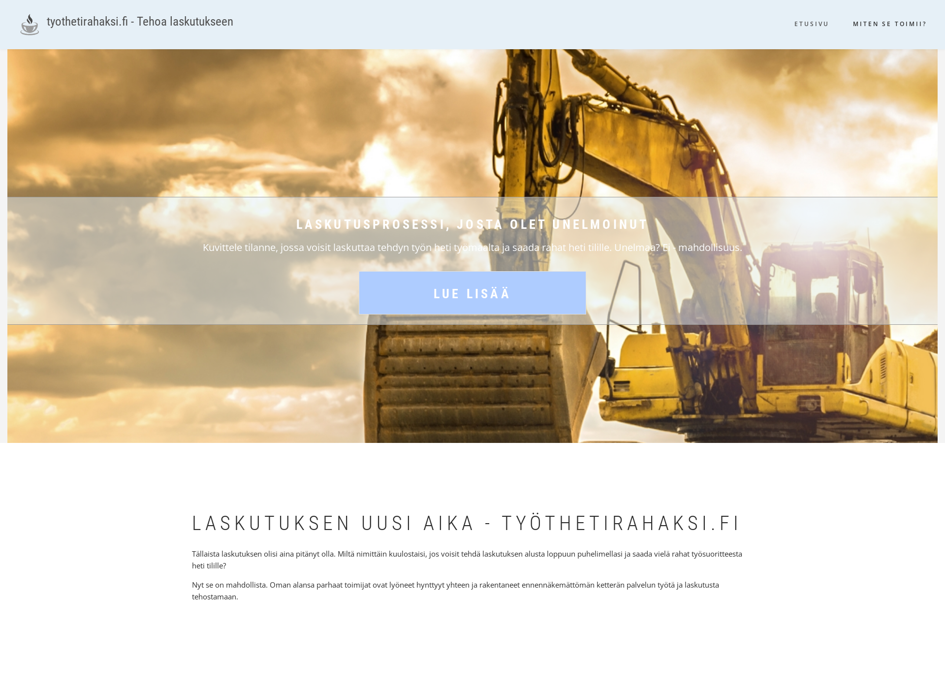 Skärmdump för tyothetirahaksi.fi