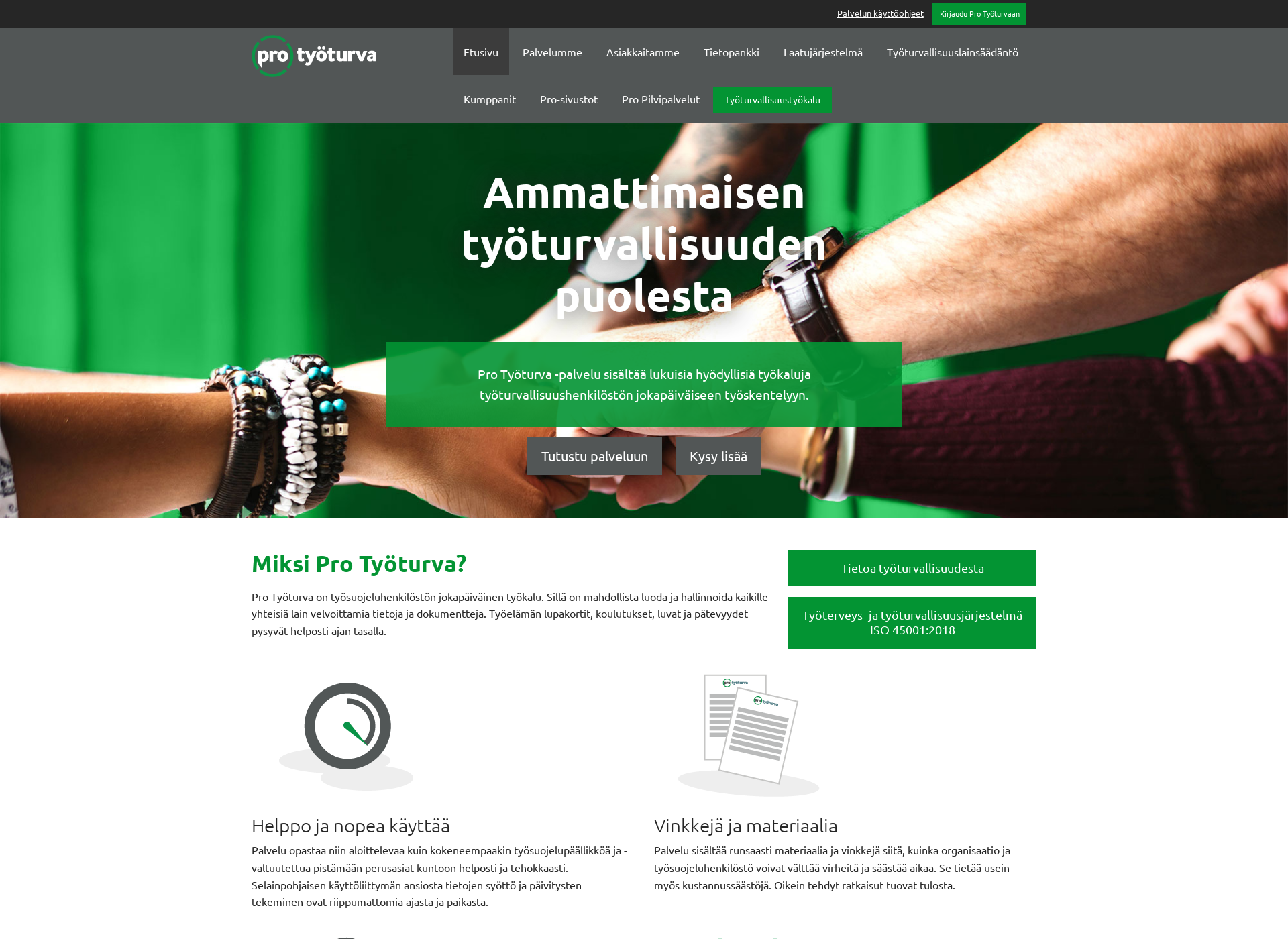 Screenshot for tyoturvallisuusjarjestelma.fi