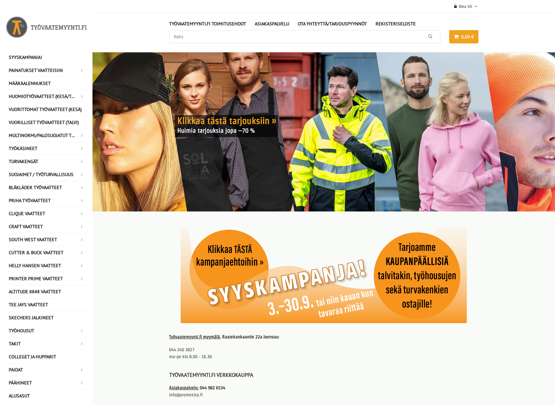 Näyttökuva tyovaatemyynti.fi