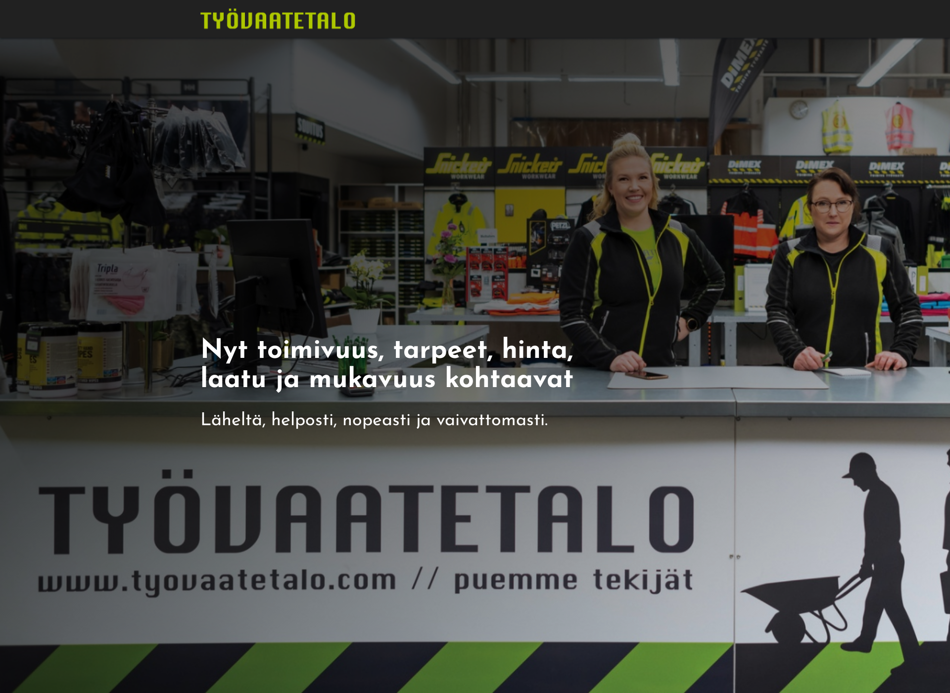 Skärmdump för tyovaatetalo.fi