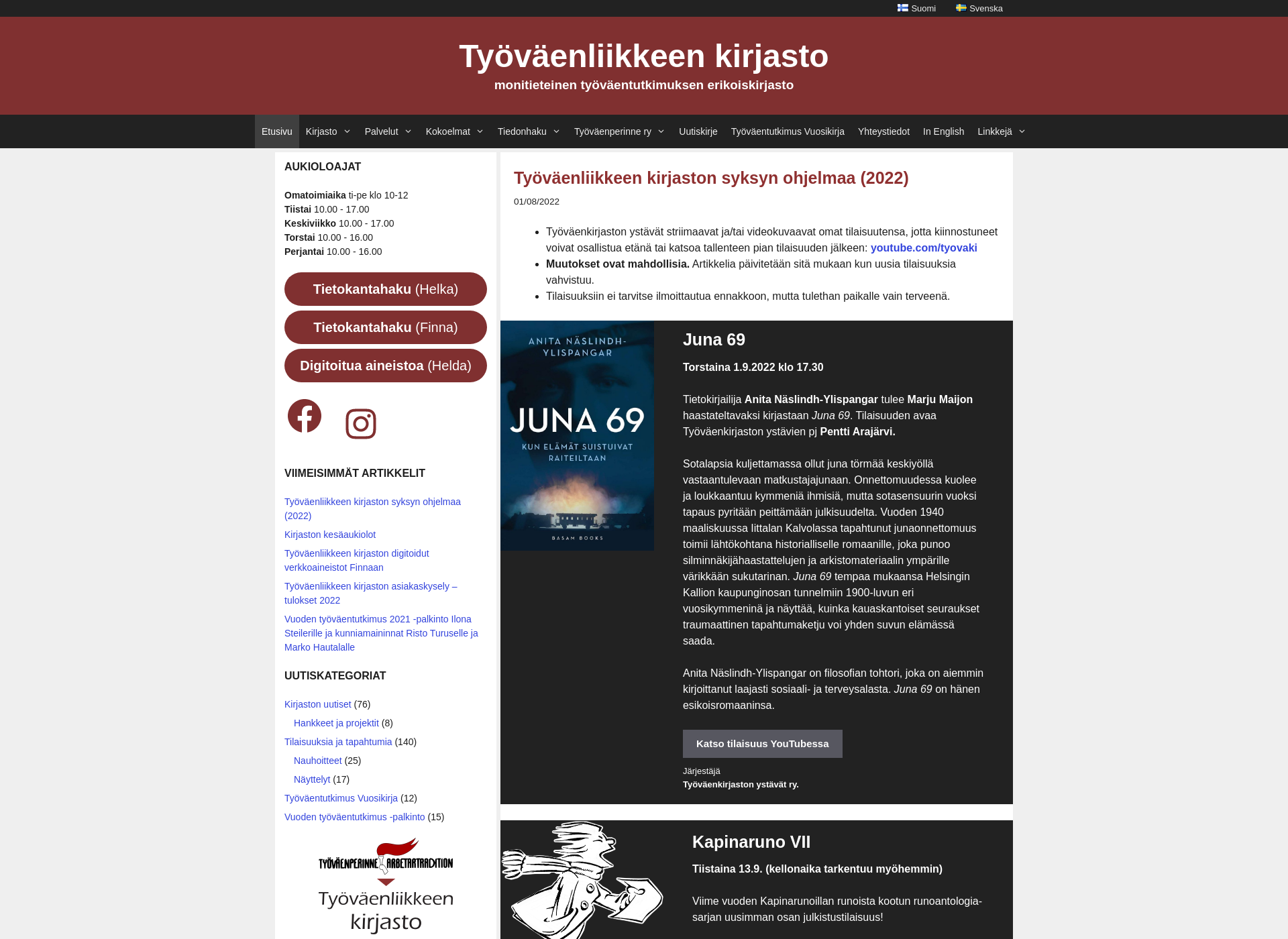 Screenshot for tyovaenperinne.fi
