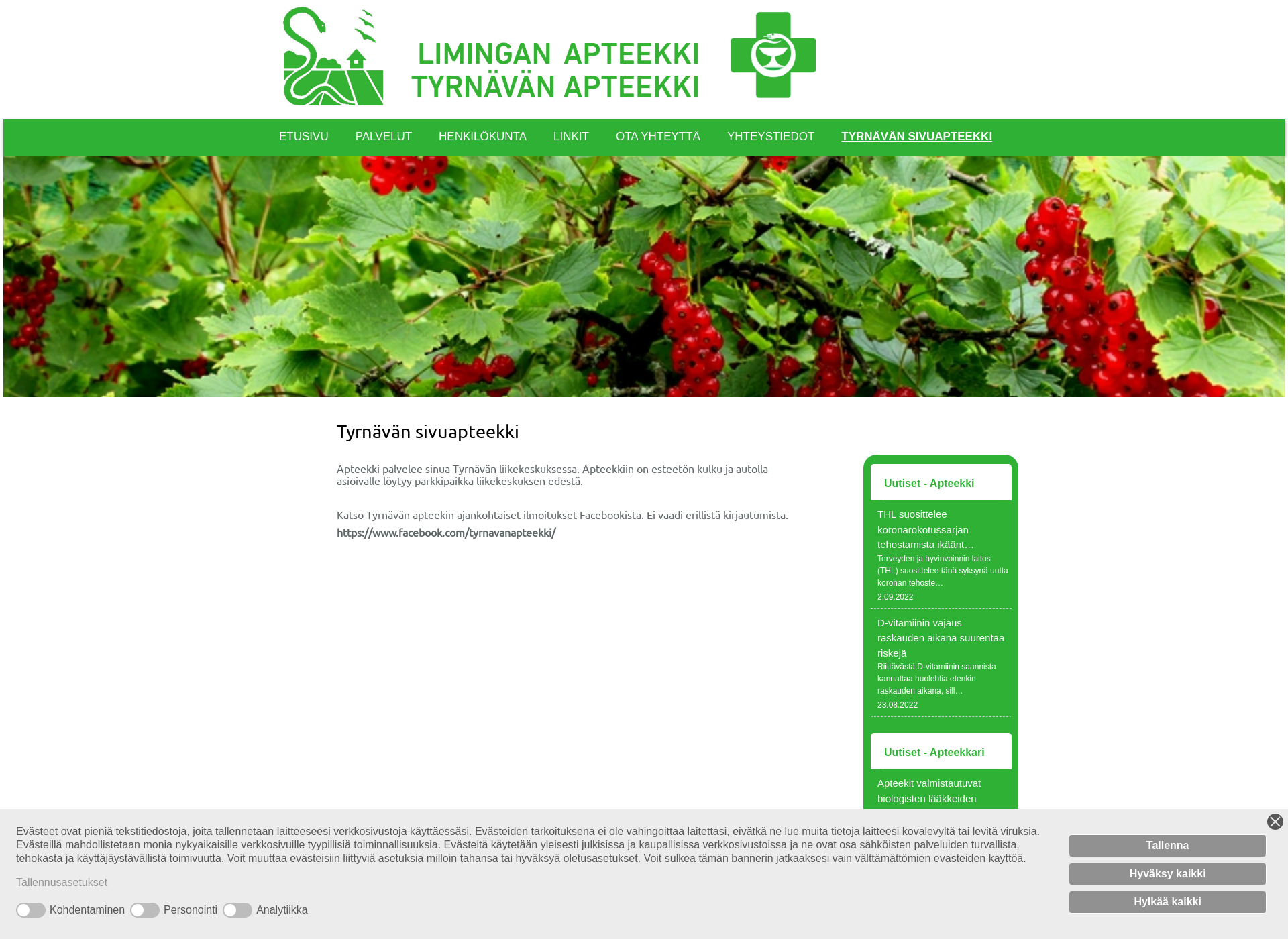 Screenshot for tyrnavanapteekki.fi