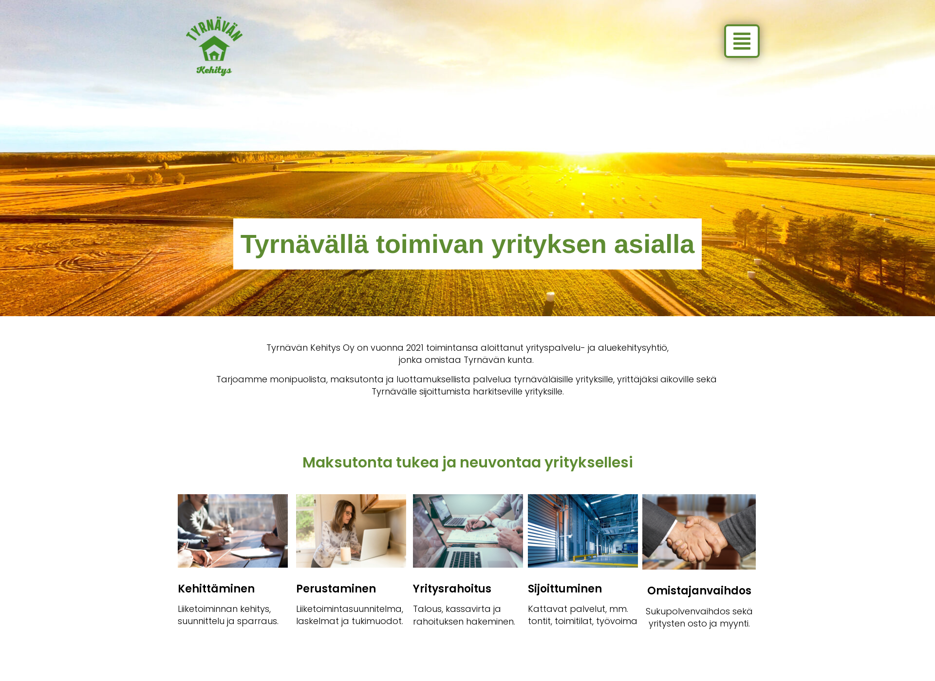Skärmdump för tyrnavankehitys.fi