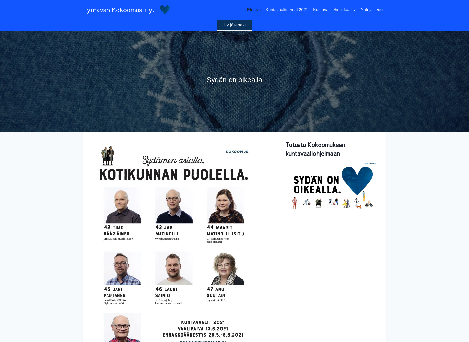 Skärmdump för tyrnavankokoomus.fi