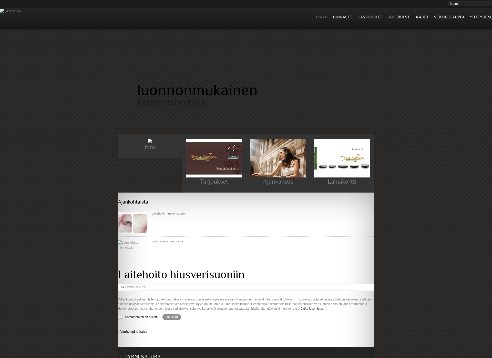 Screenshot for tyrninatura.fi