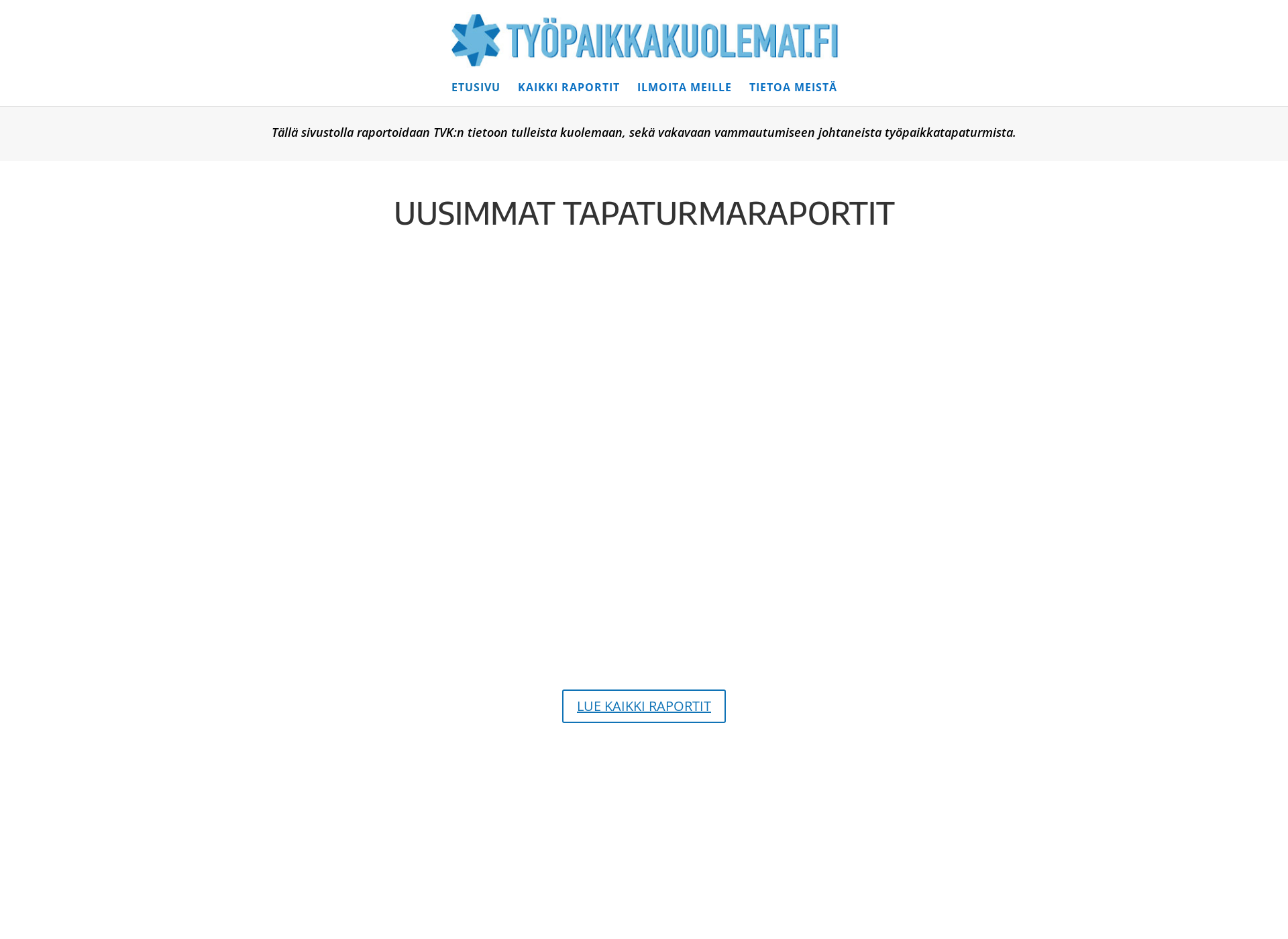 Skärmdump för työpaikkakuolemat.fi