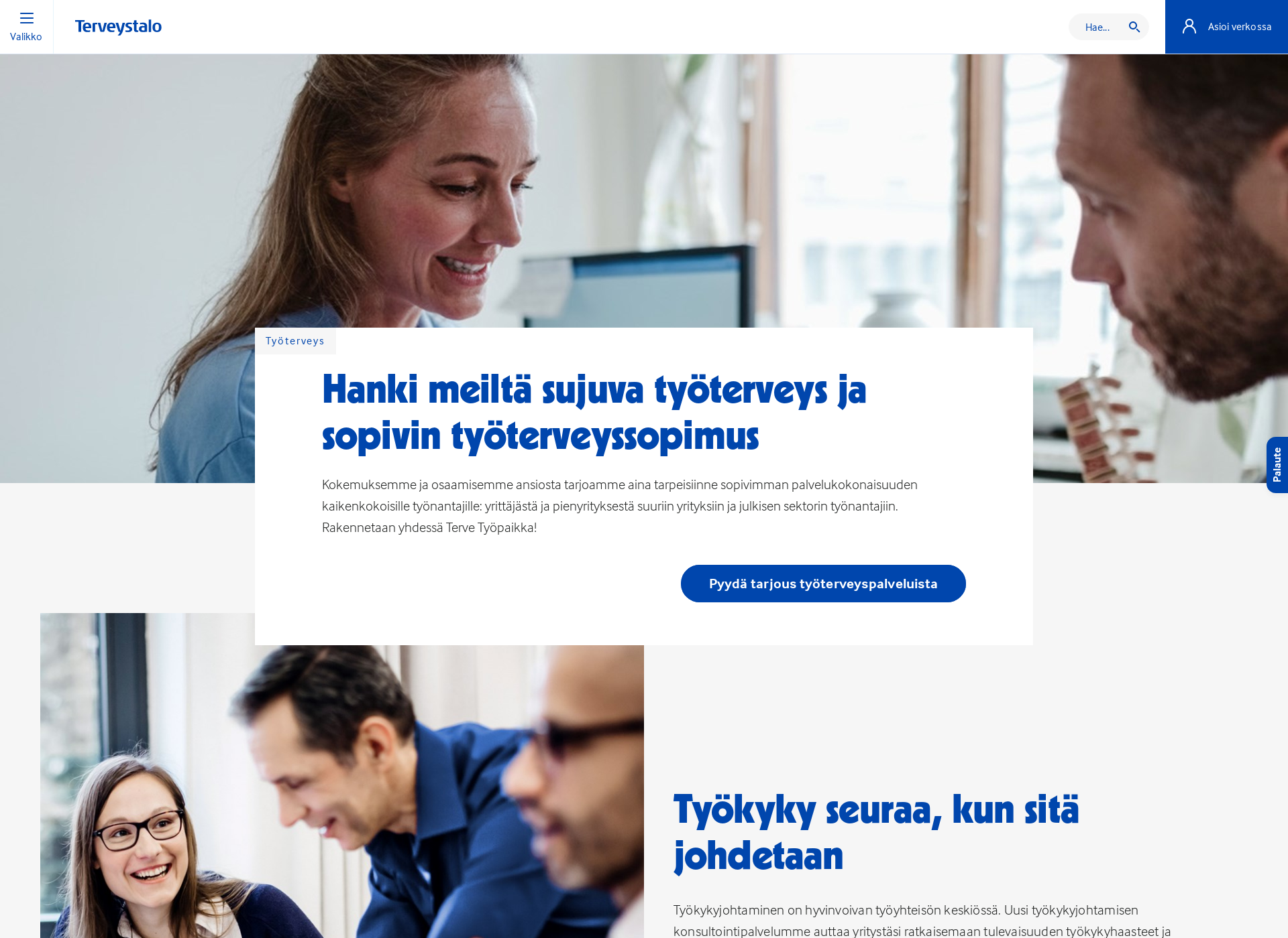 Screenshot for työterveys.fi