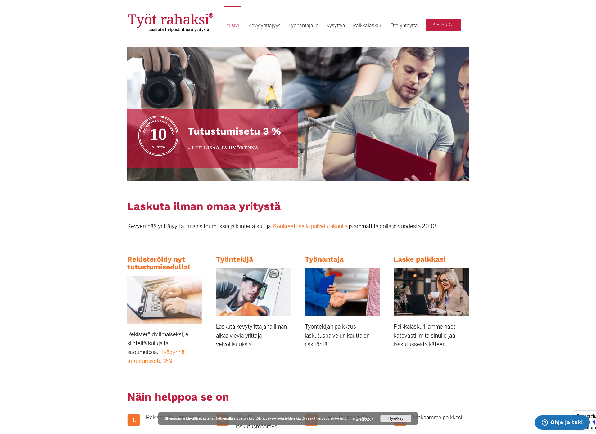 Screenshot for työtrahaksi.fi
