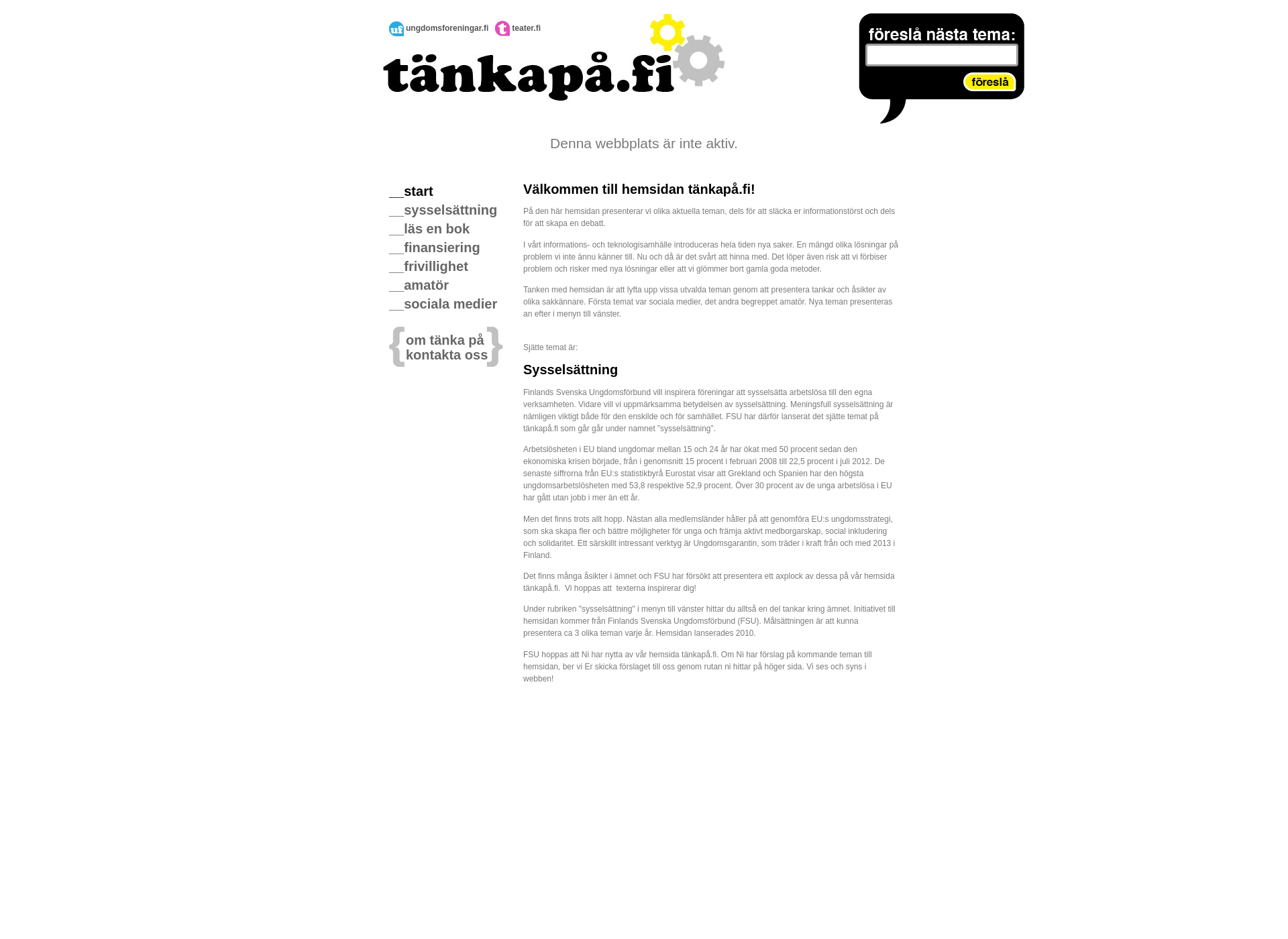 Screenshot for tänkapå.fi