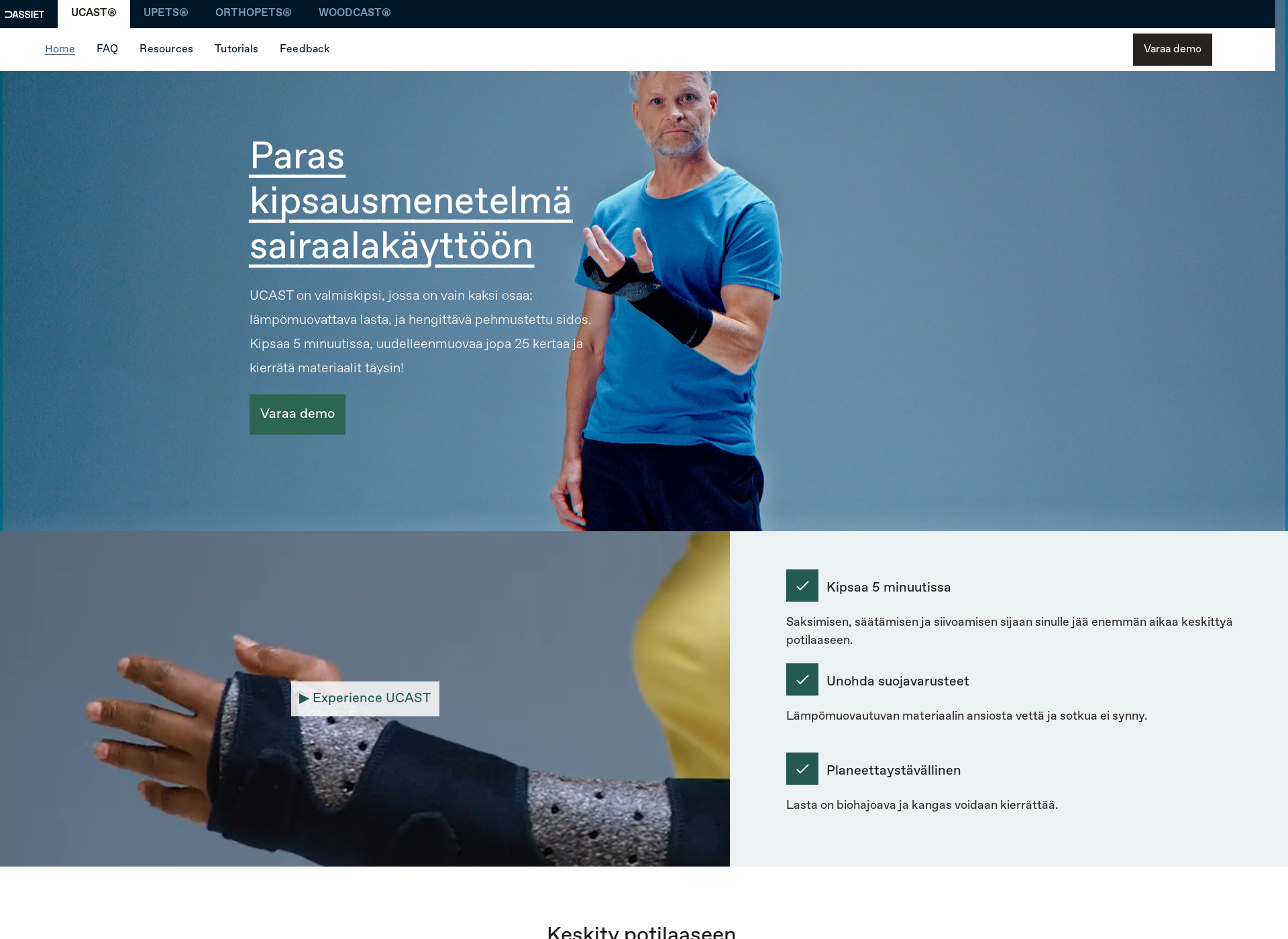 Skärmdump för ucast.fi