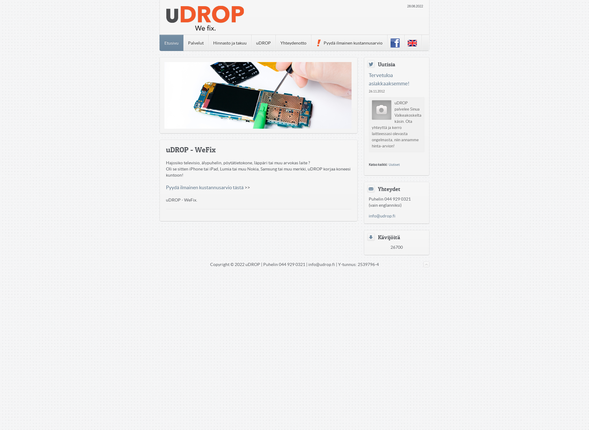 Screenshot for udrop.fi
