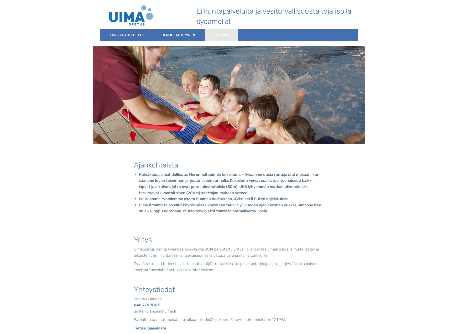 Screenshot for uima.fi