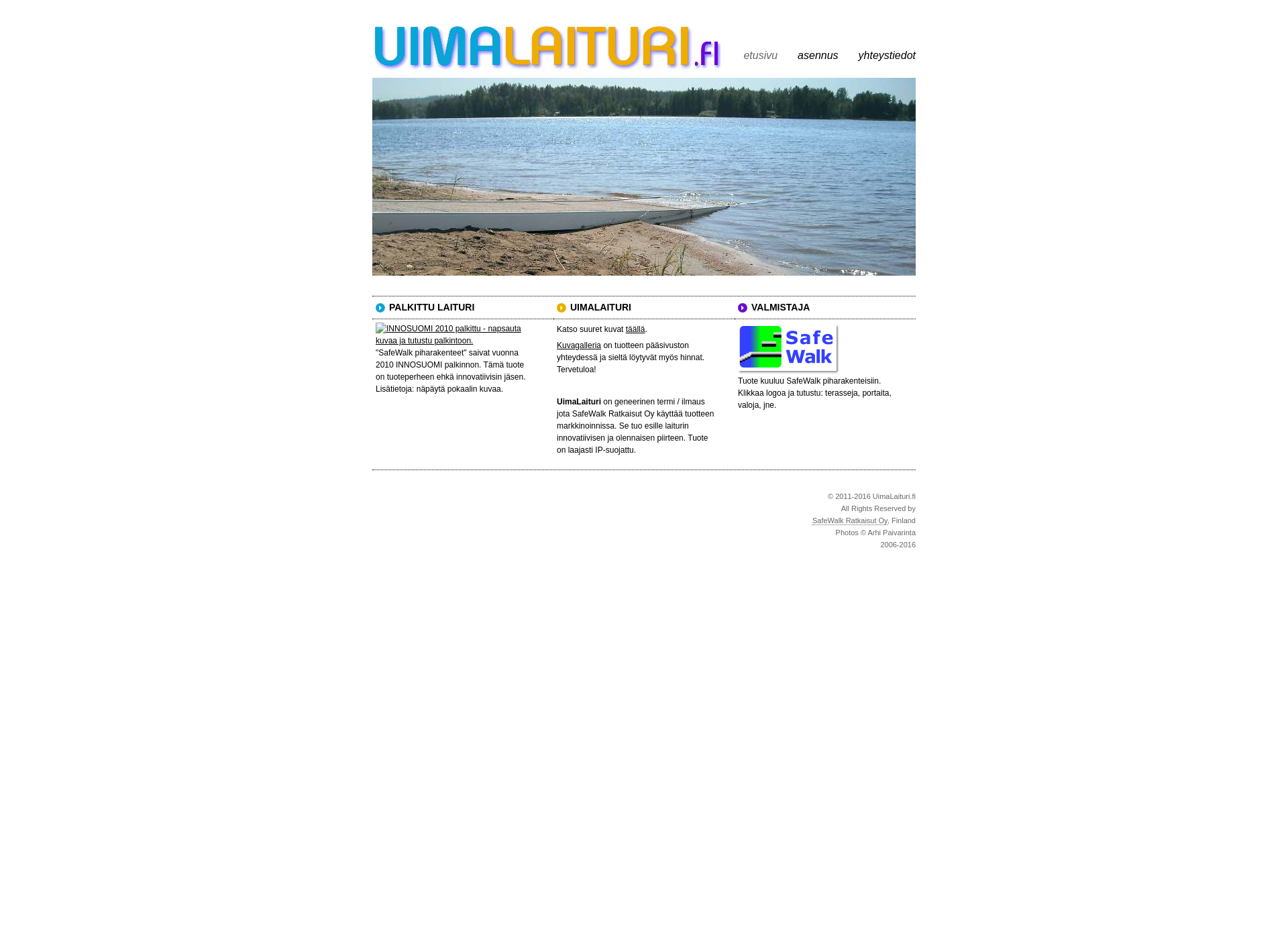 Skärmdump för uimalaituri.fi