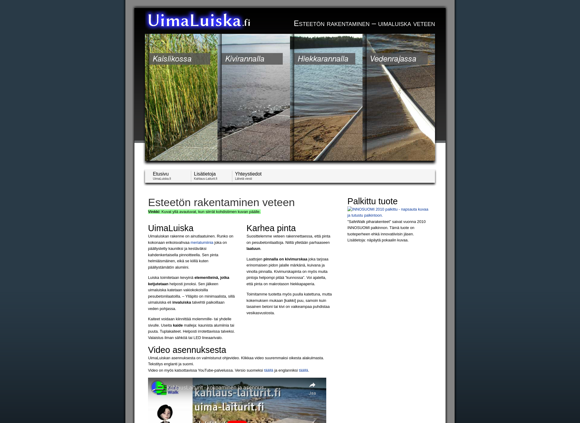Skärmdump för uimaluiska.fi