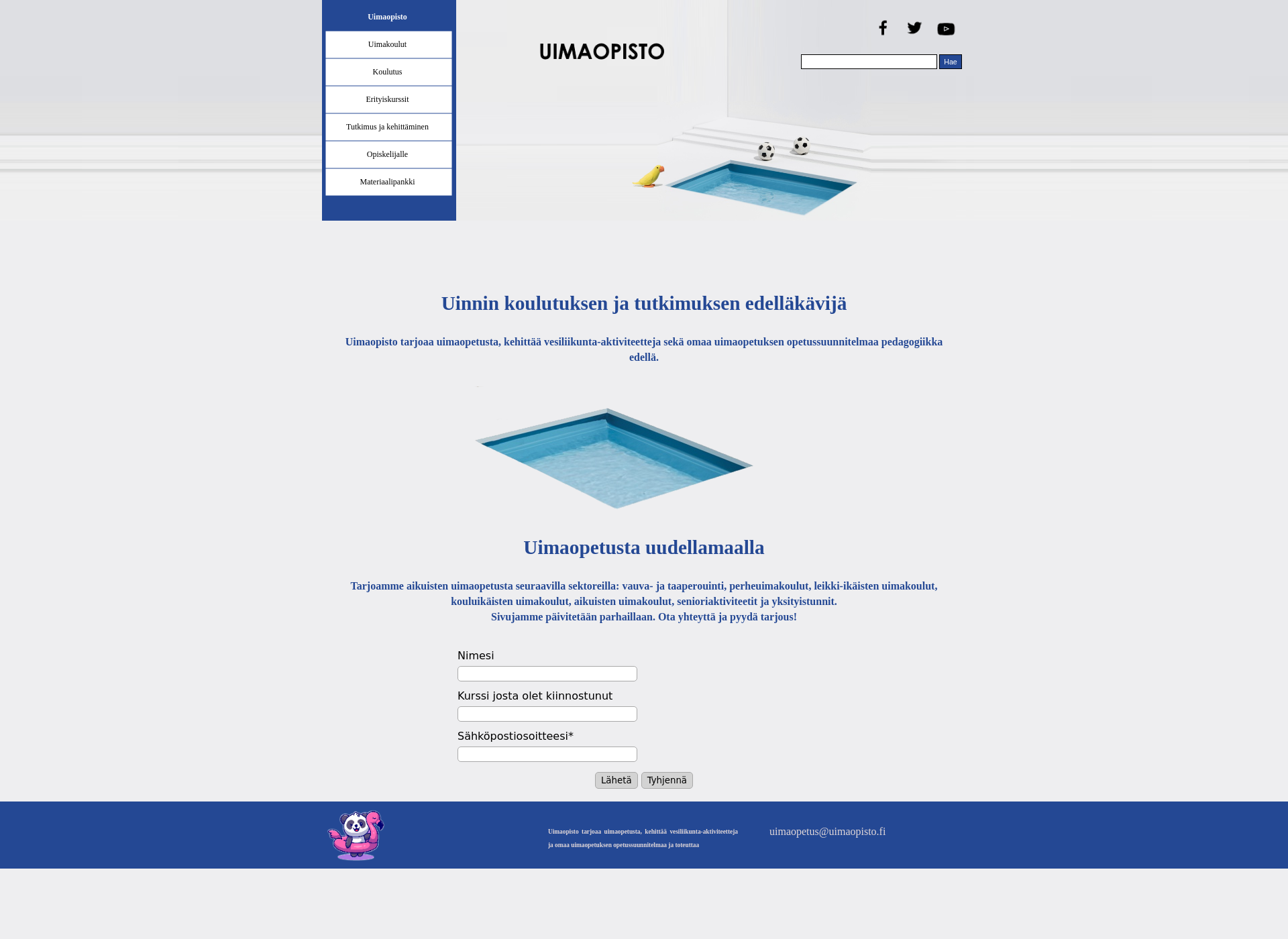 Screenshot for uimaopisto.fi