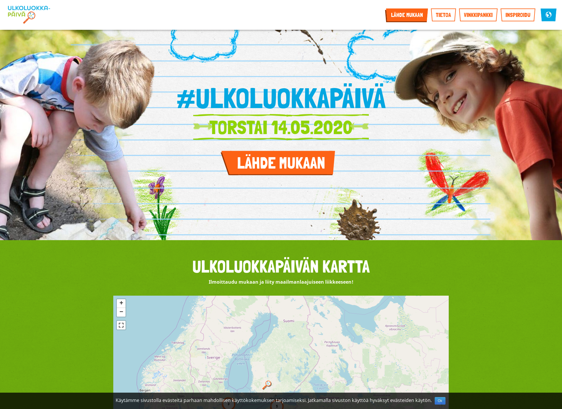 Skärmdump för ulkoluokkapaiva.fi