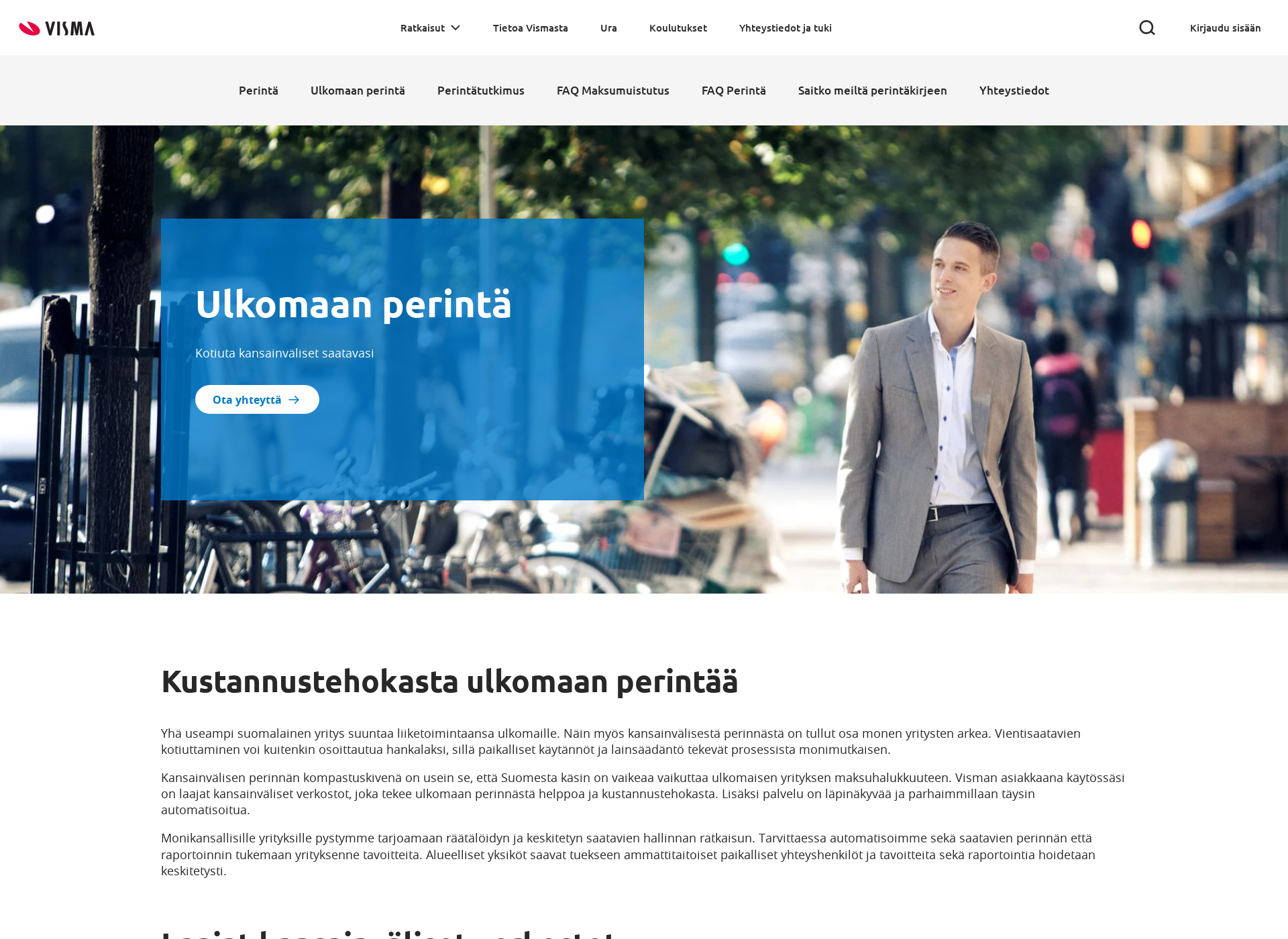 Skärmdump för ulkomaanperinta.fi