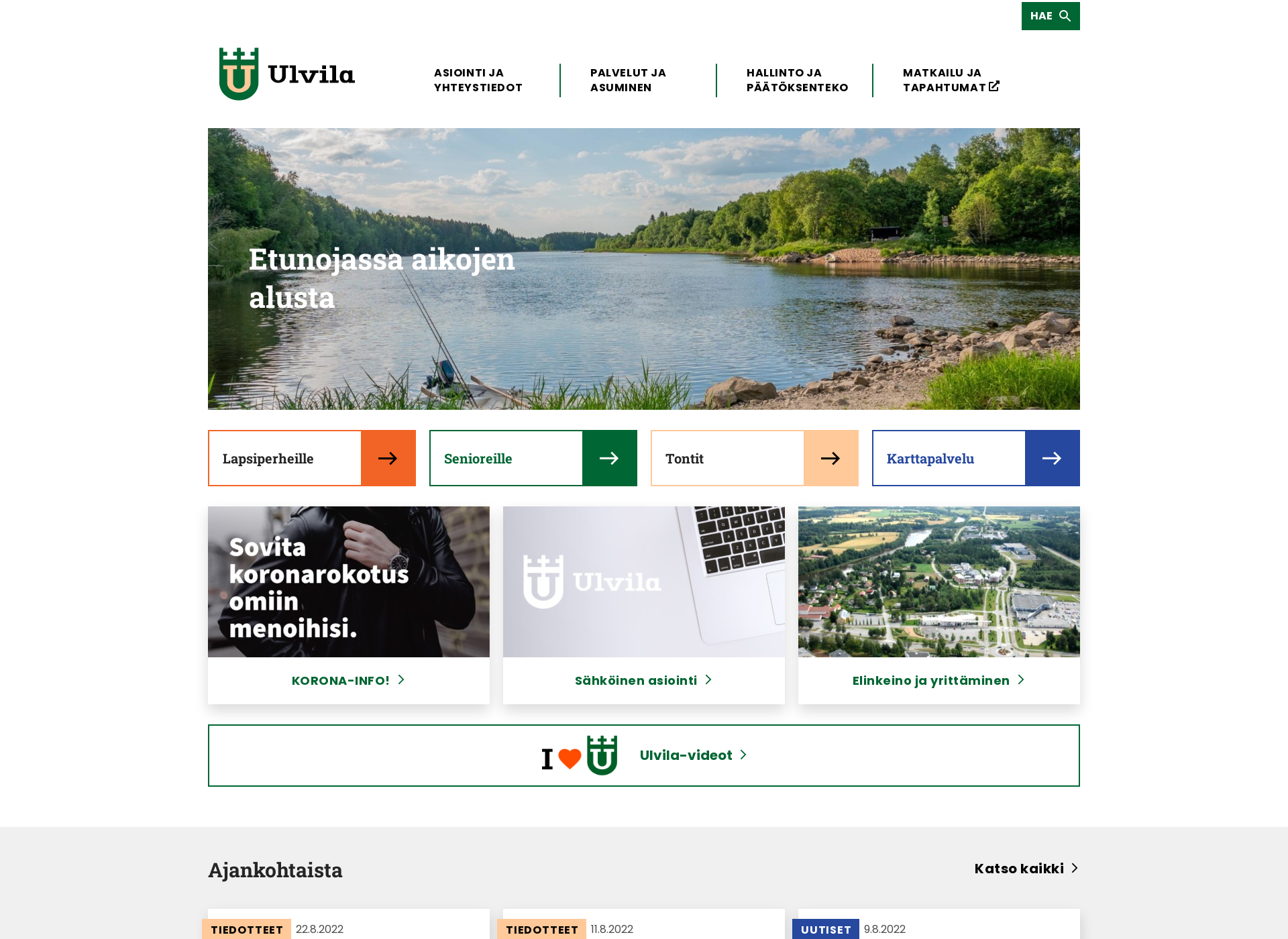 Screenshot for ulvila.fi