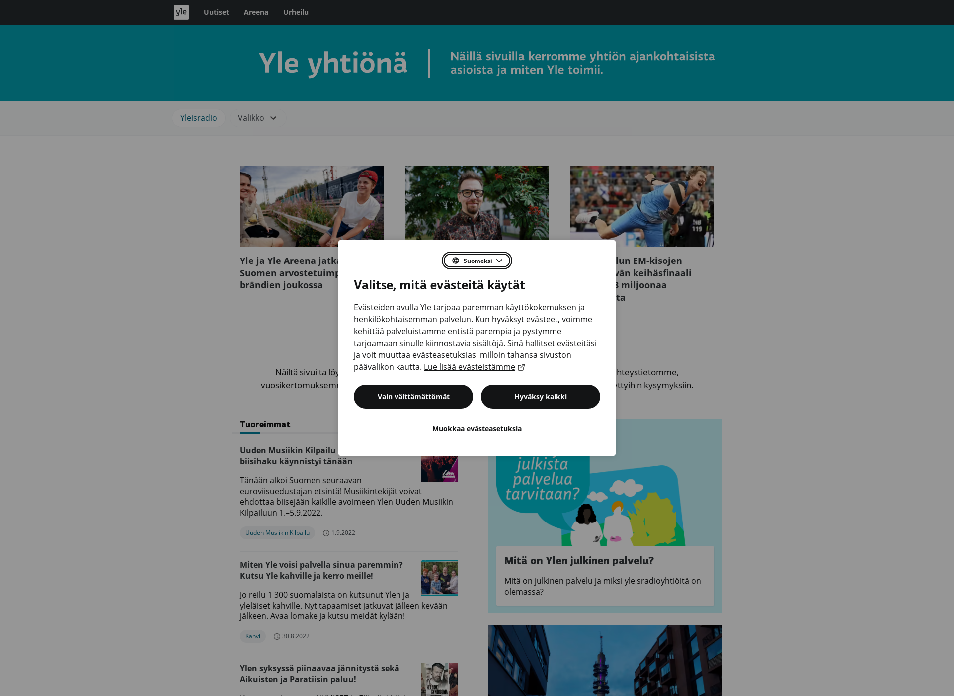 Screenshot for unelmienyle.fi
