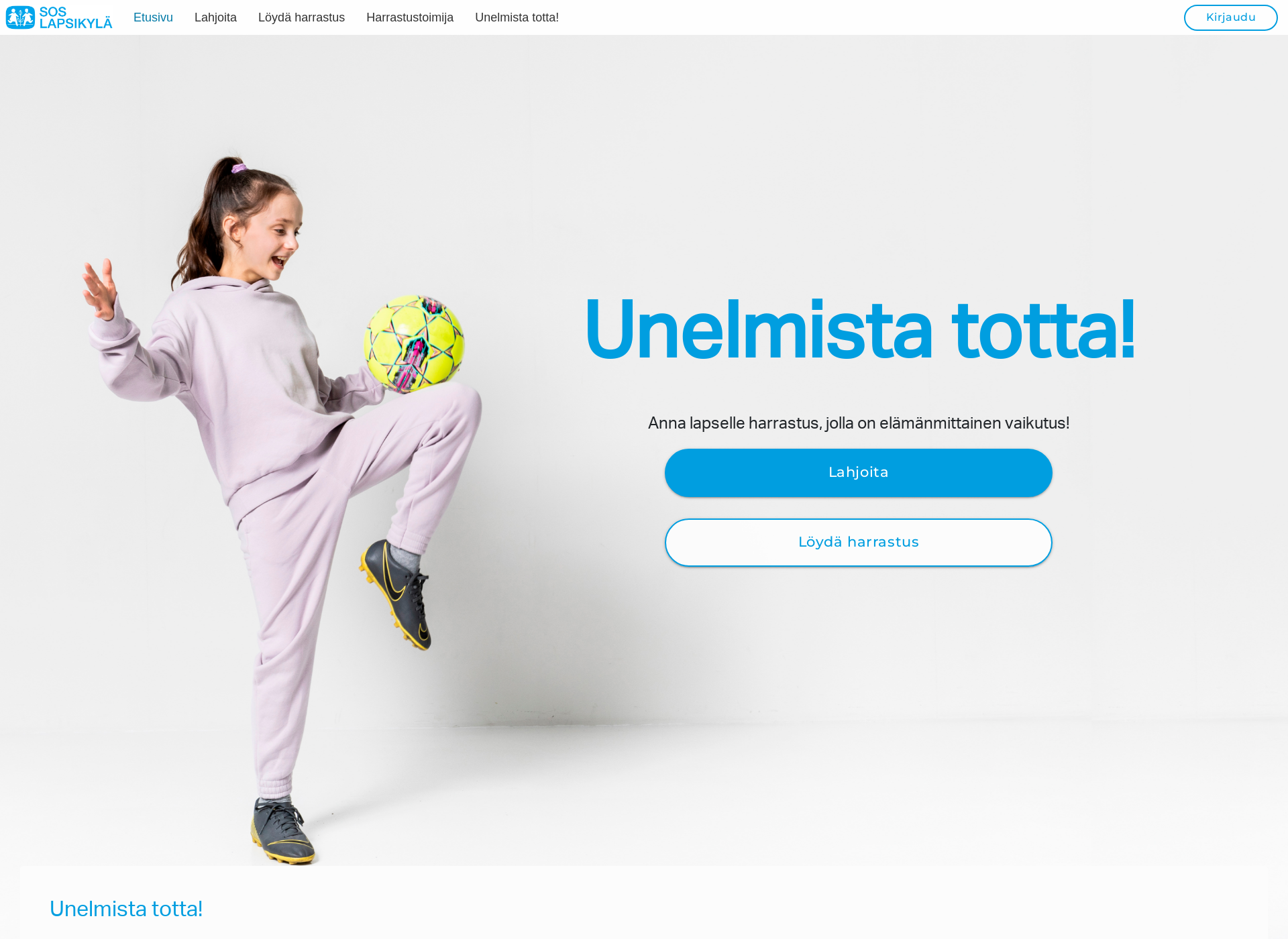 Screenshot for unelmista.fi