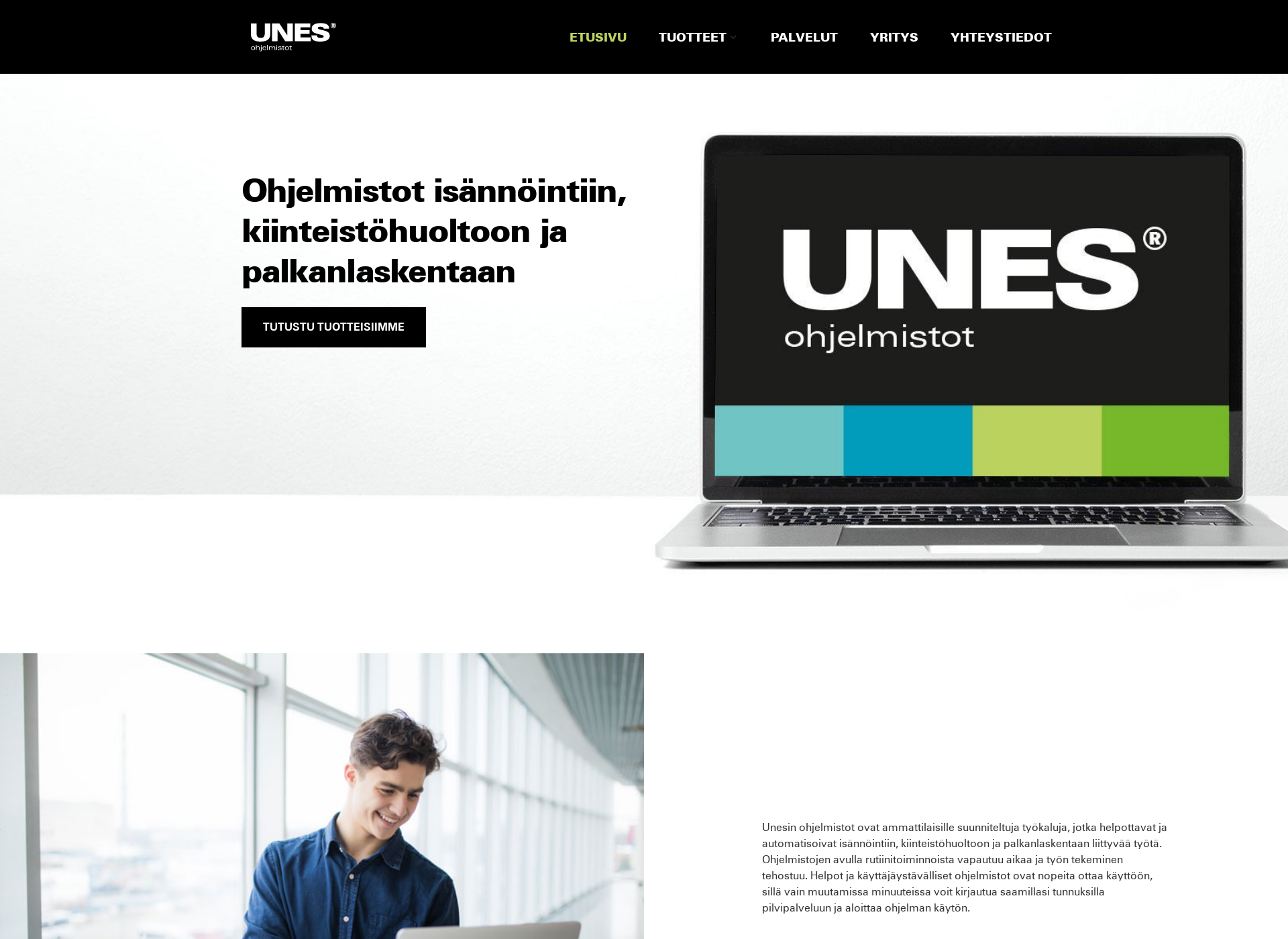 Skärmdump för unes.fi