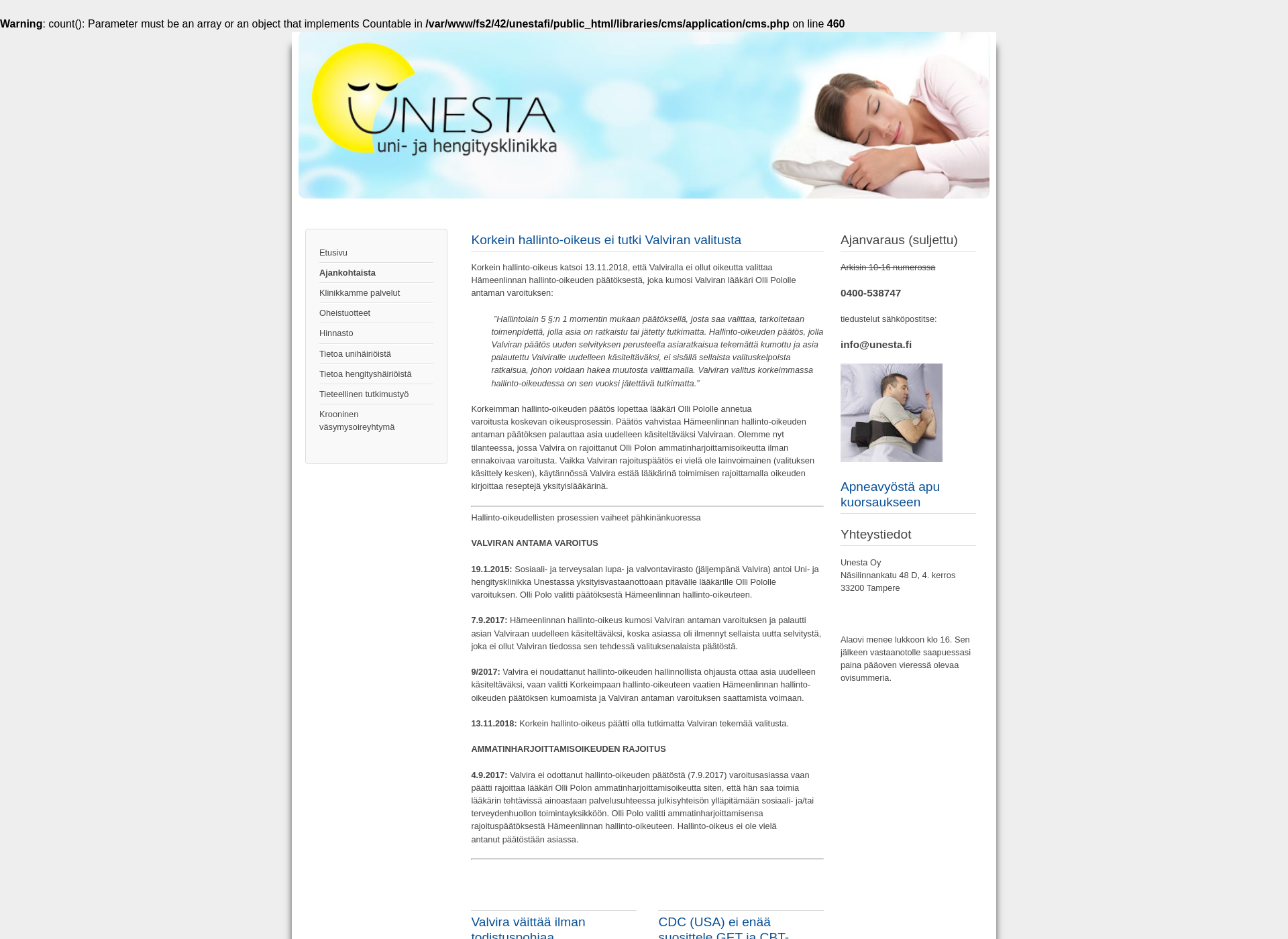 Screenshot for unesta.fi