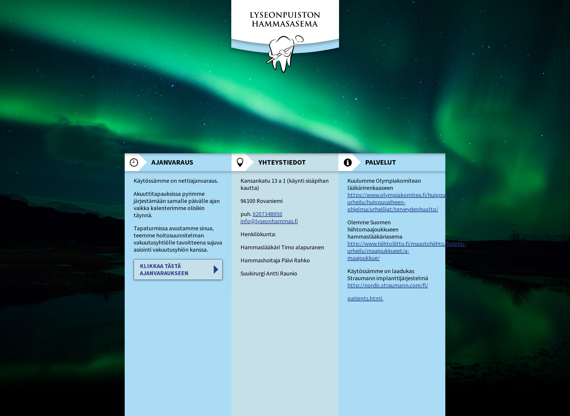 Skärmdump för unihammas.fi