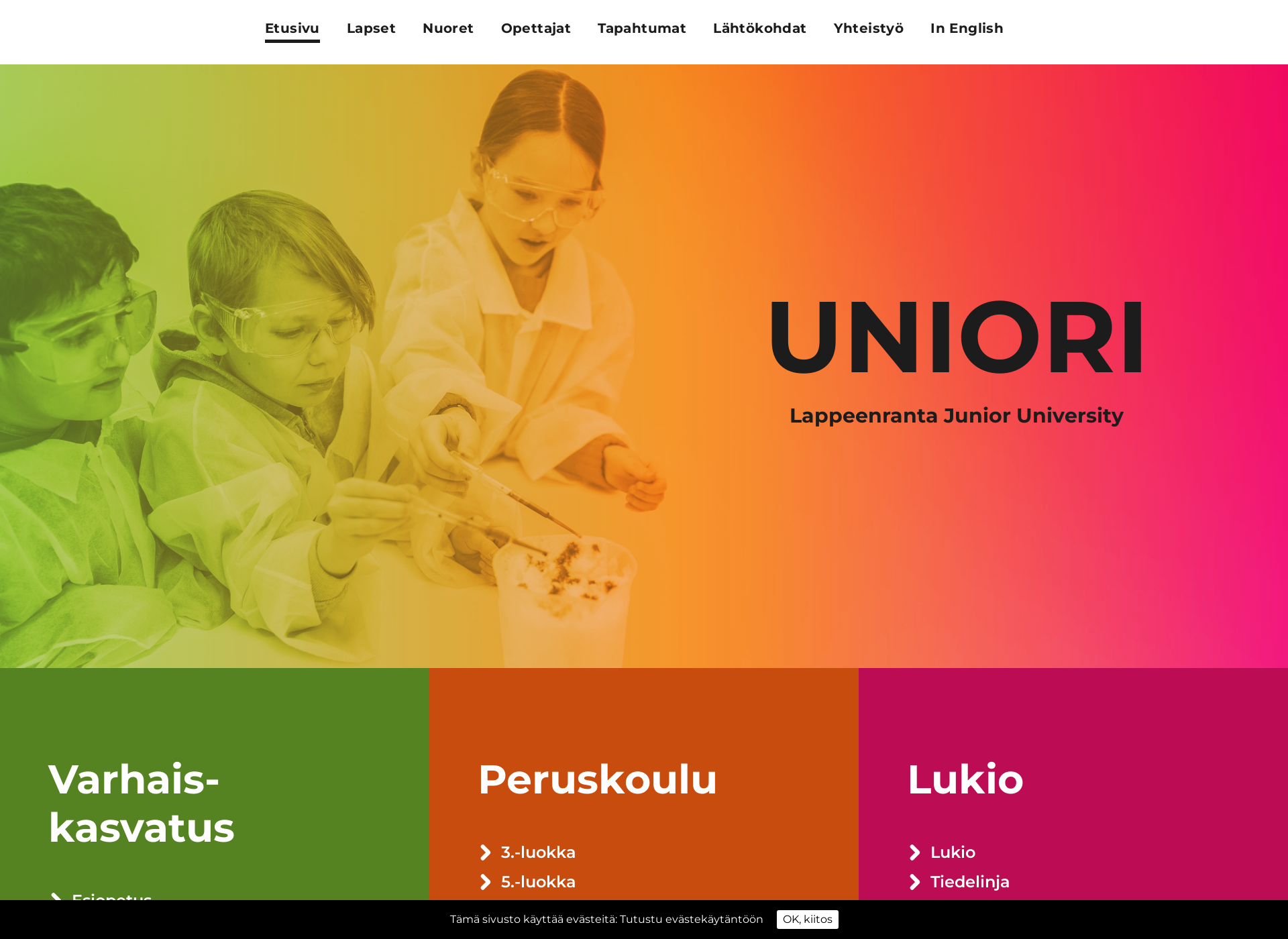 Screenshot for uniori.fi