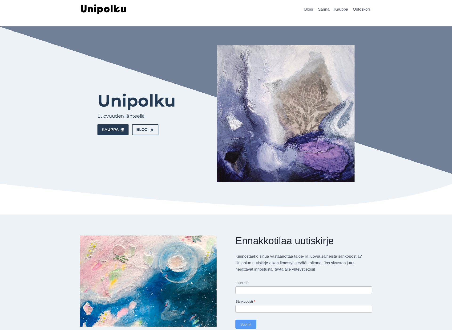 Skärmdump för unipolku.fi