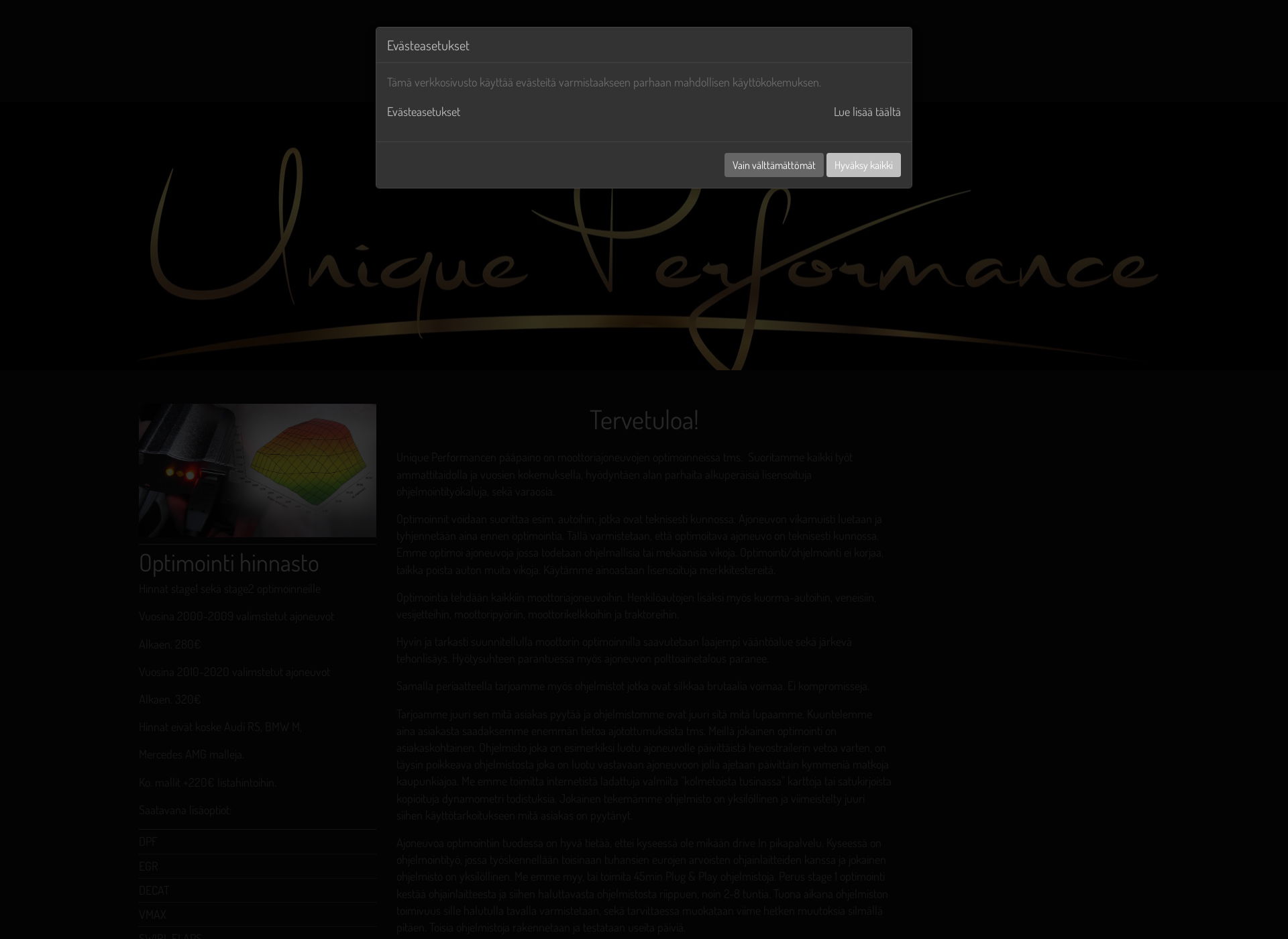 Screenshot for uniqueperformance.fi