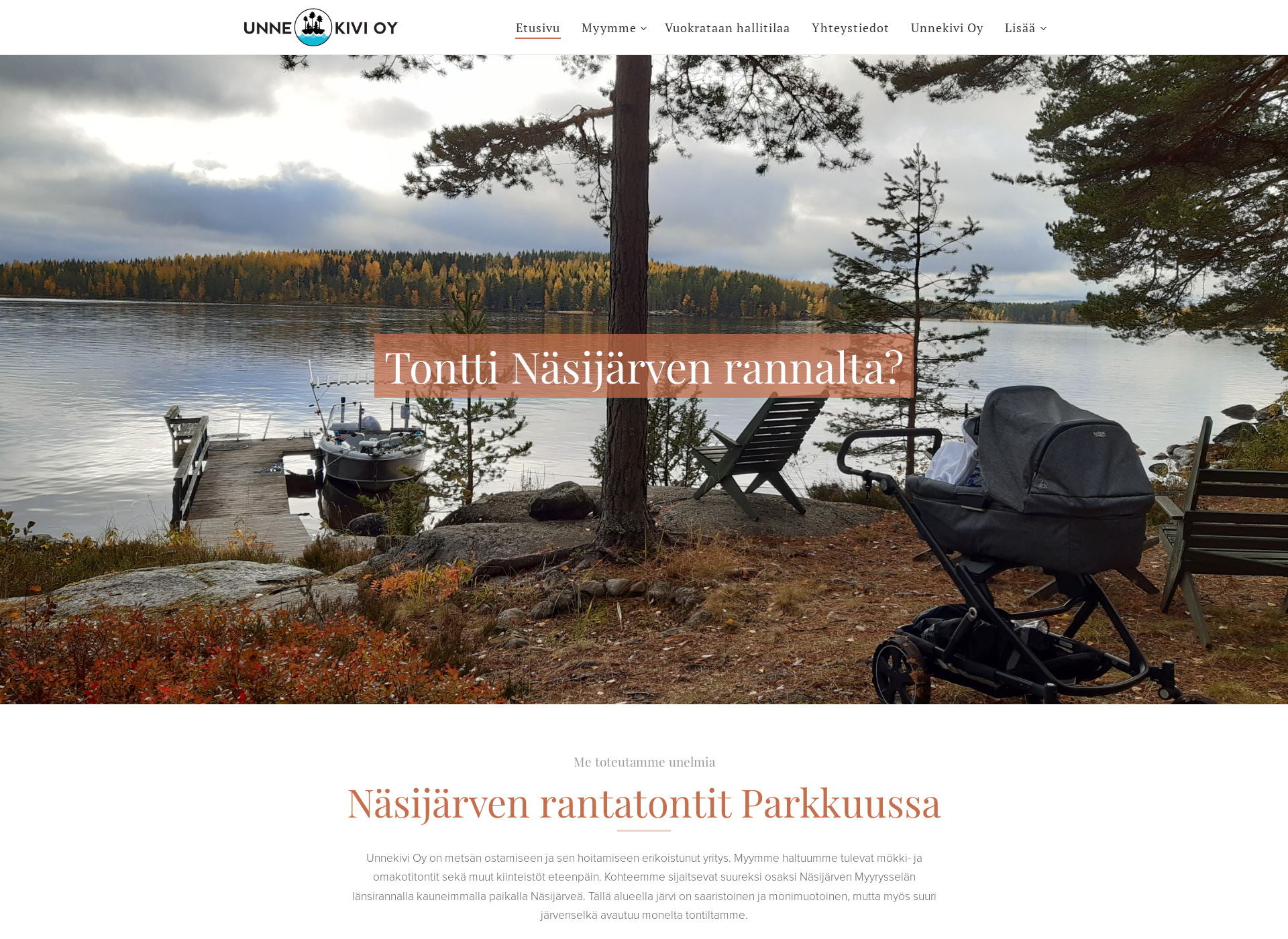 Skärmdump för unnekivi.fi