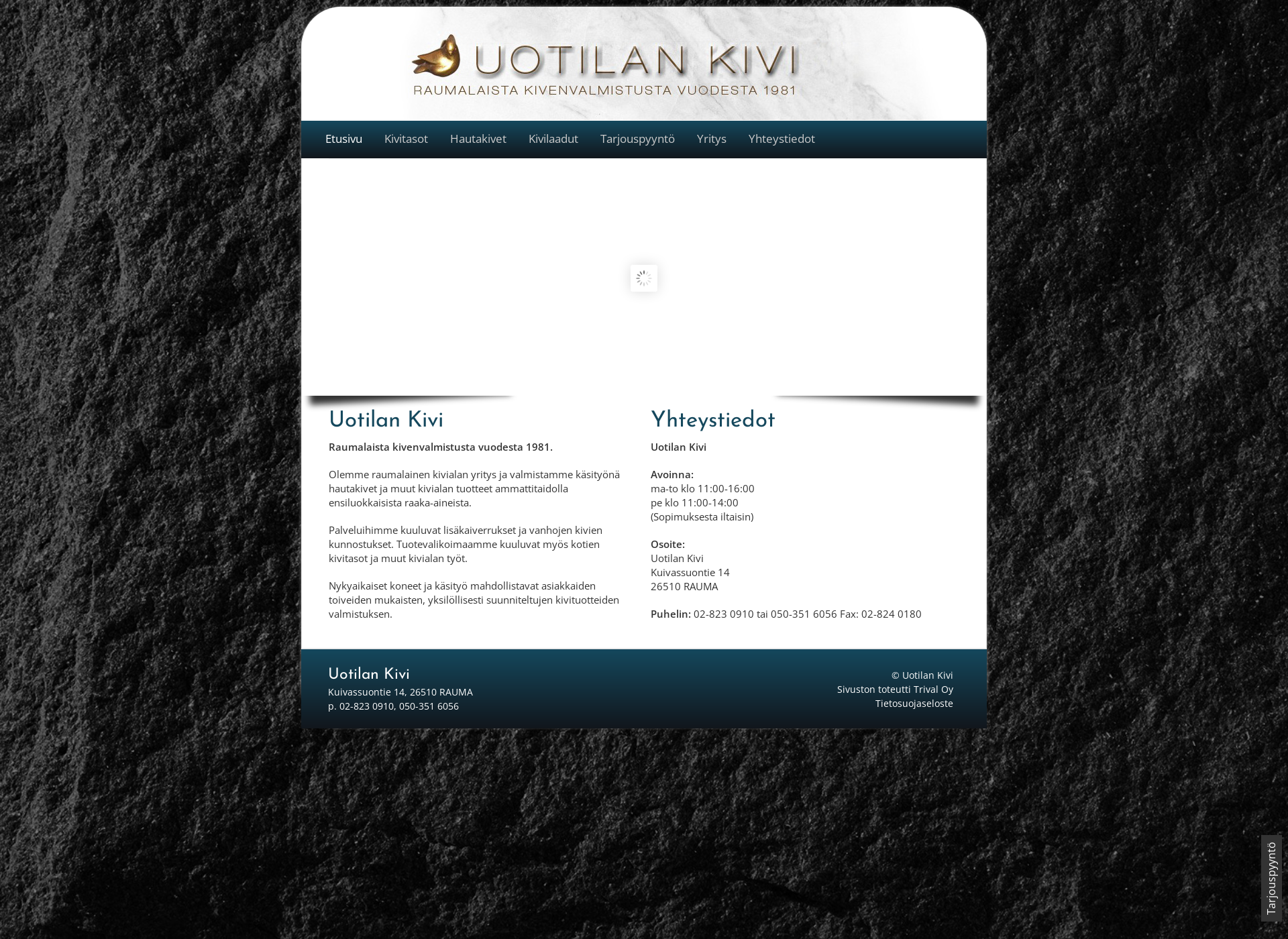 Skärmdump för uotilankivi.fi
