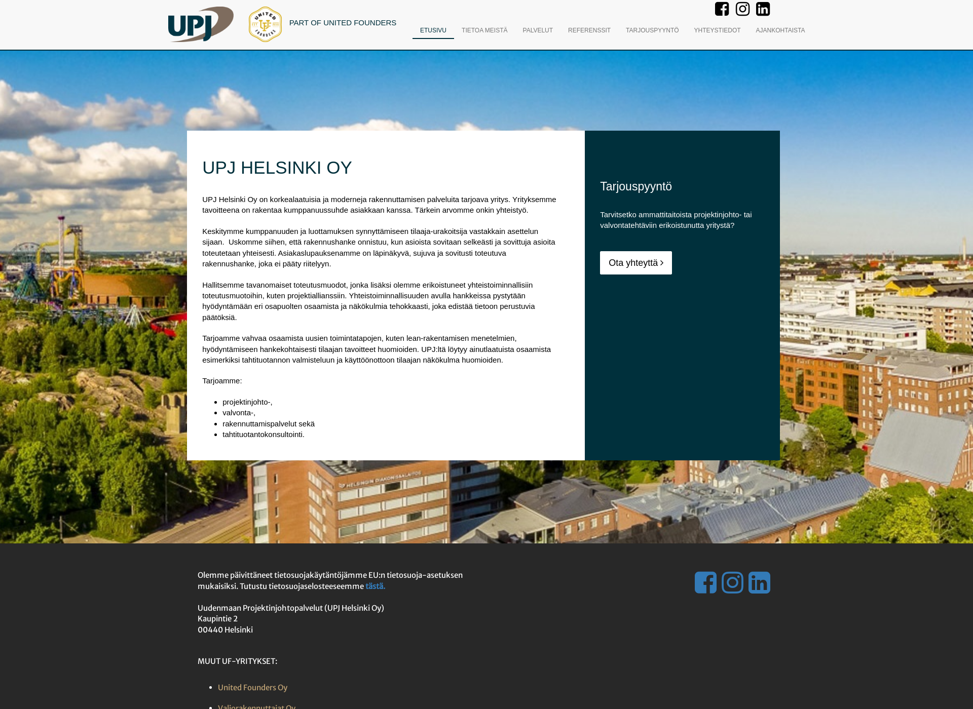 Screenshot for upj.fi