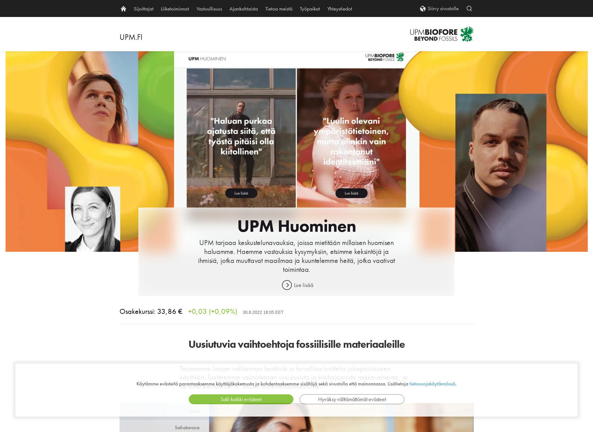 Screenshot for upm-kymmene.fi