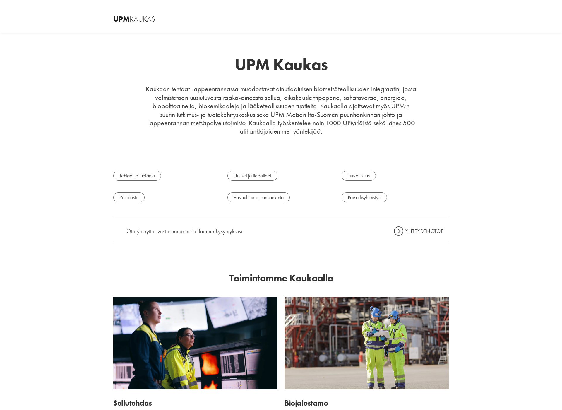 Skärmdump för upmkaukas.fi