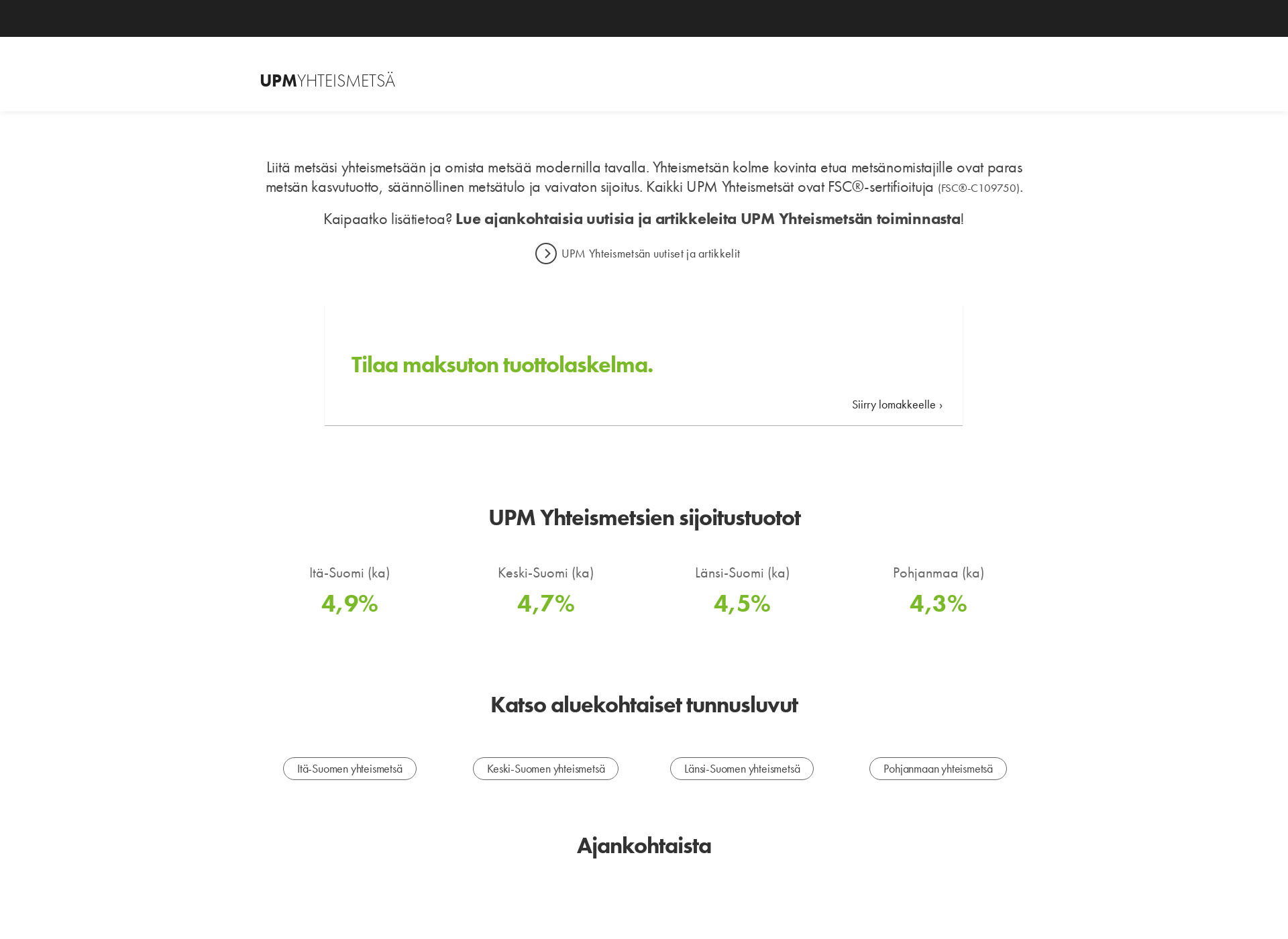 Screenshot for upmyhteismetsä.fi
