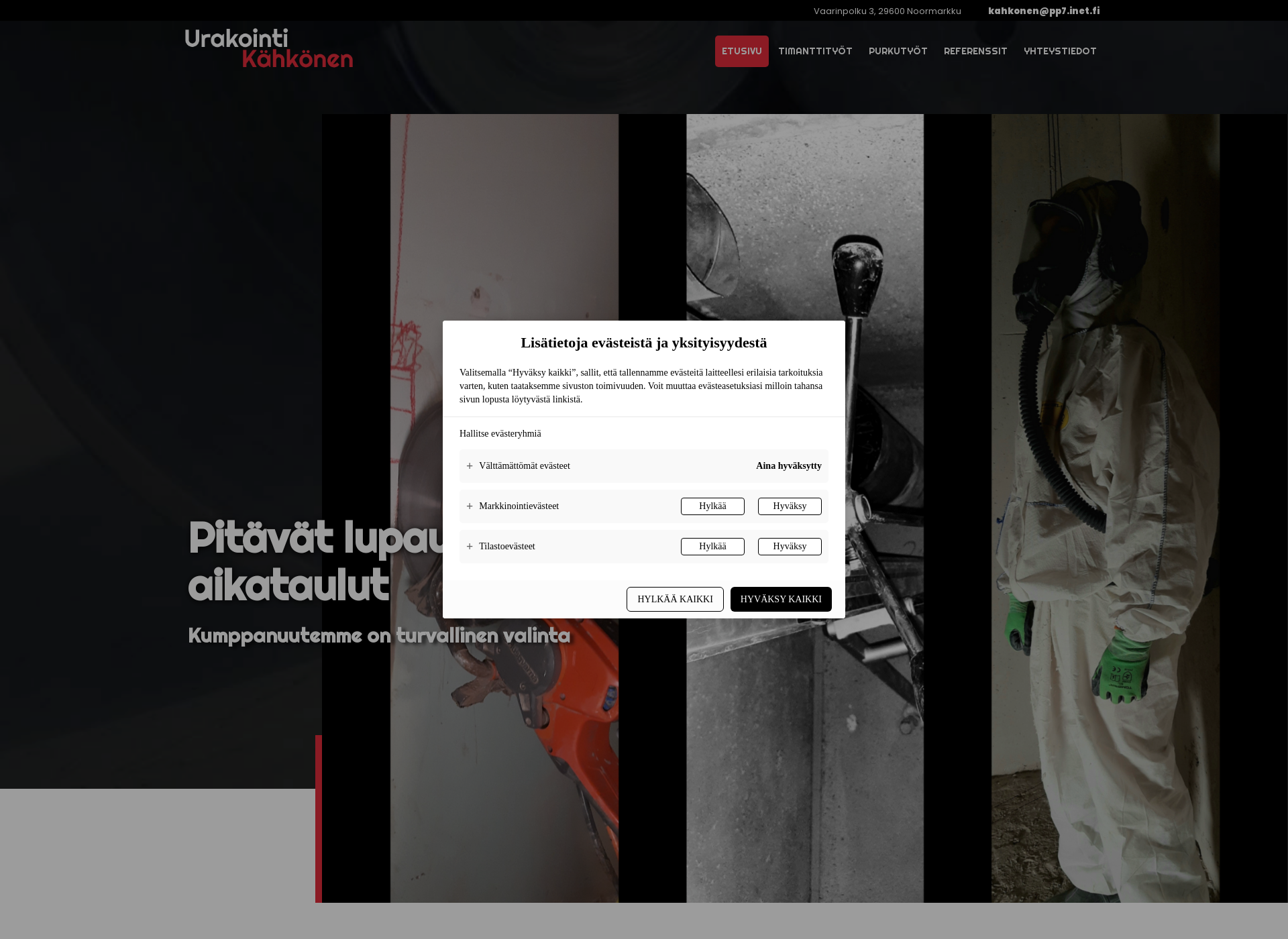 Screenshot for urakointikahkonen.fi