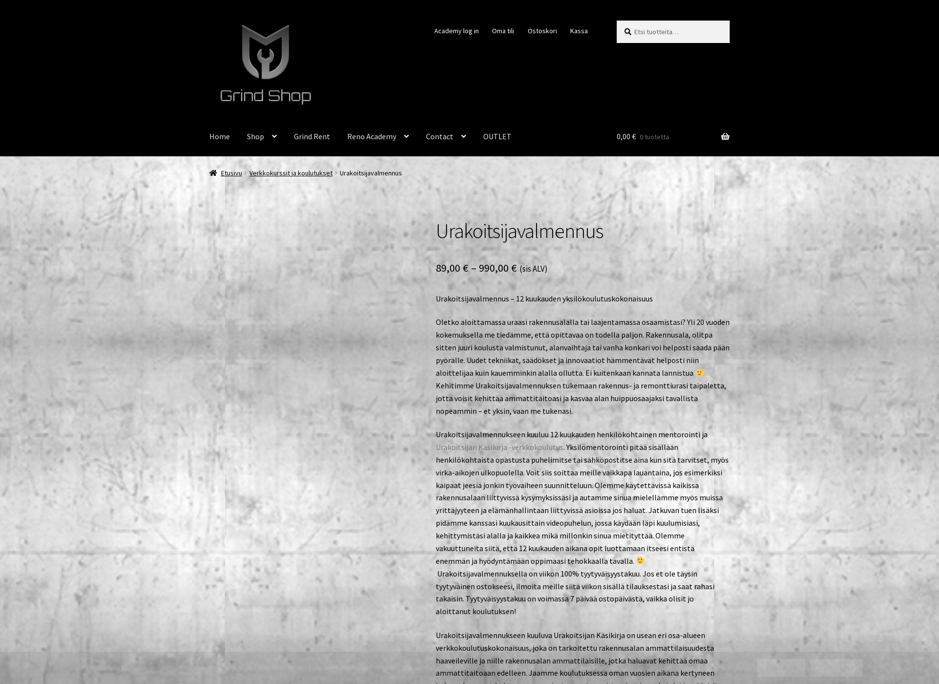 Screenshot for urakoitsijavalmennus.fi