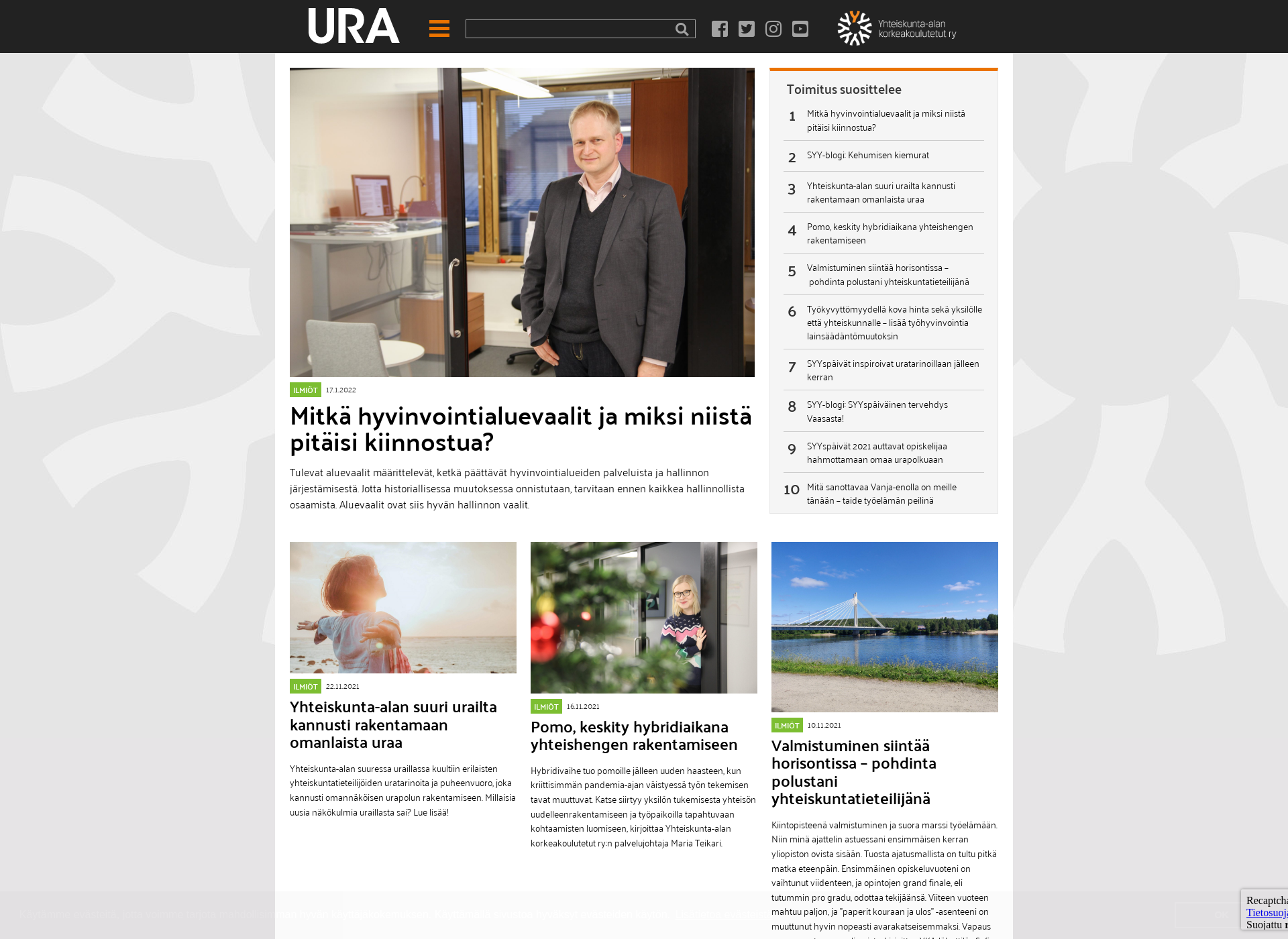 Skärmdump för uralehti.fi
