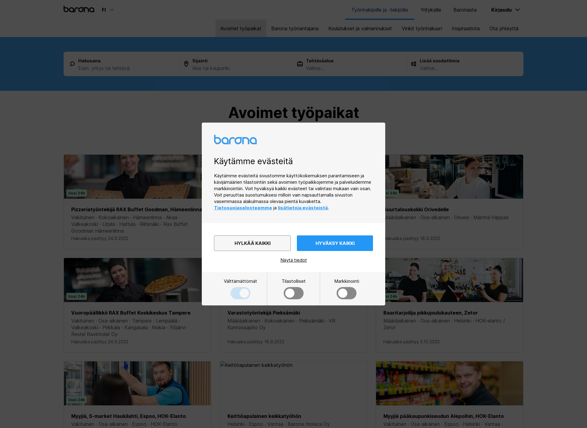 Skärmdump för uramuuntaja.fi