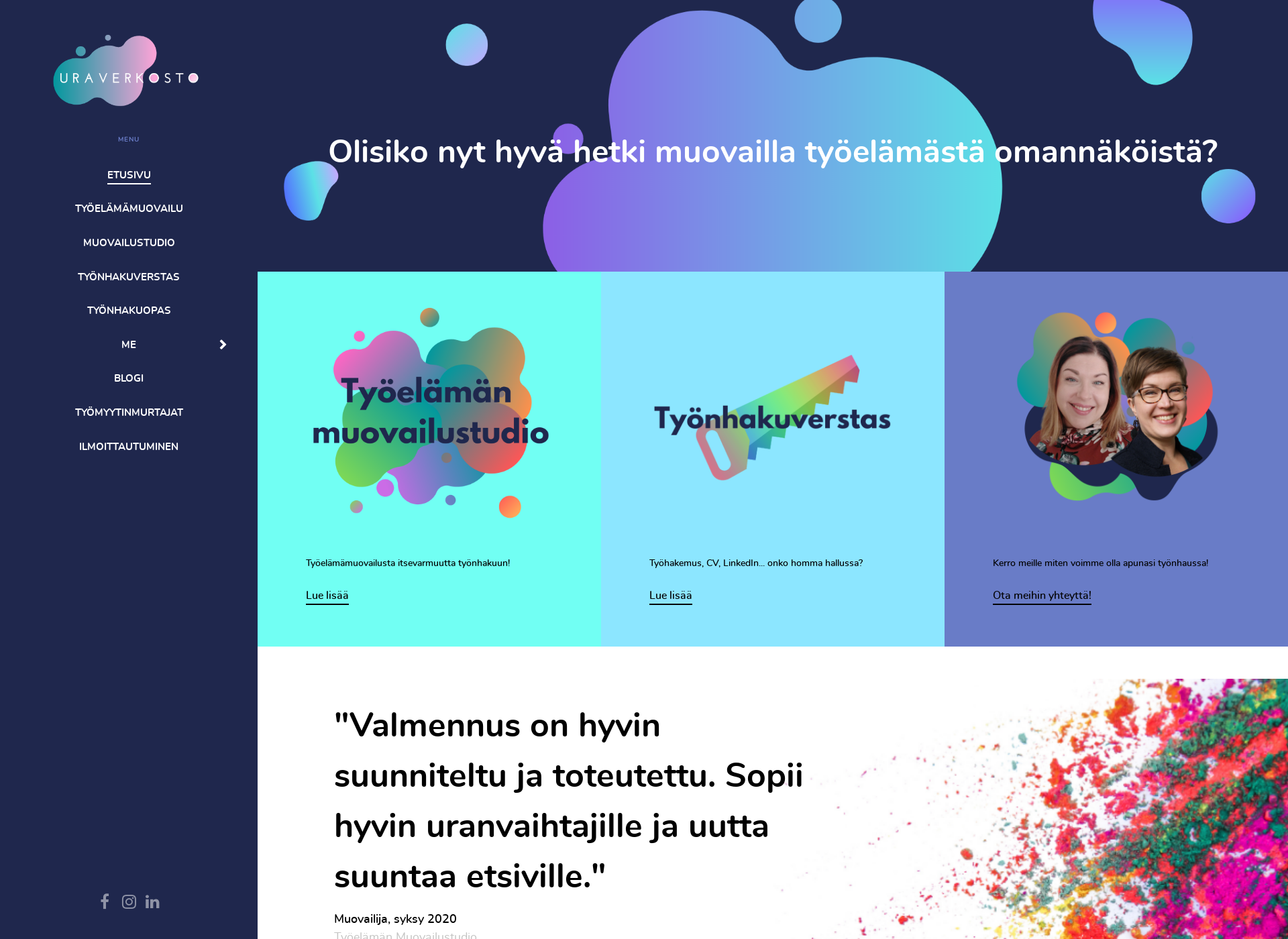 Screenshot for uraverkosto.fi