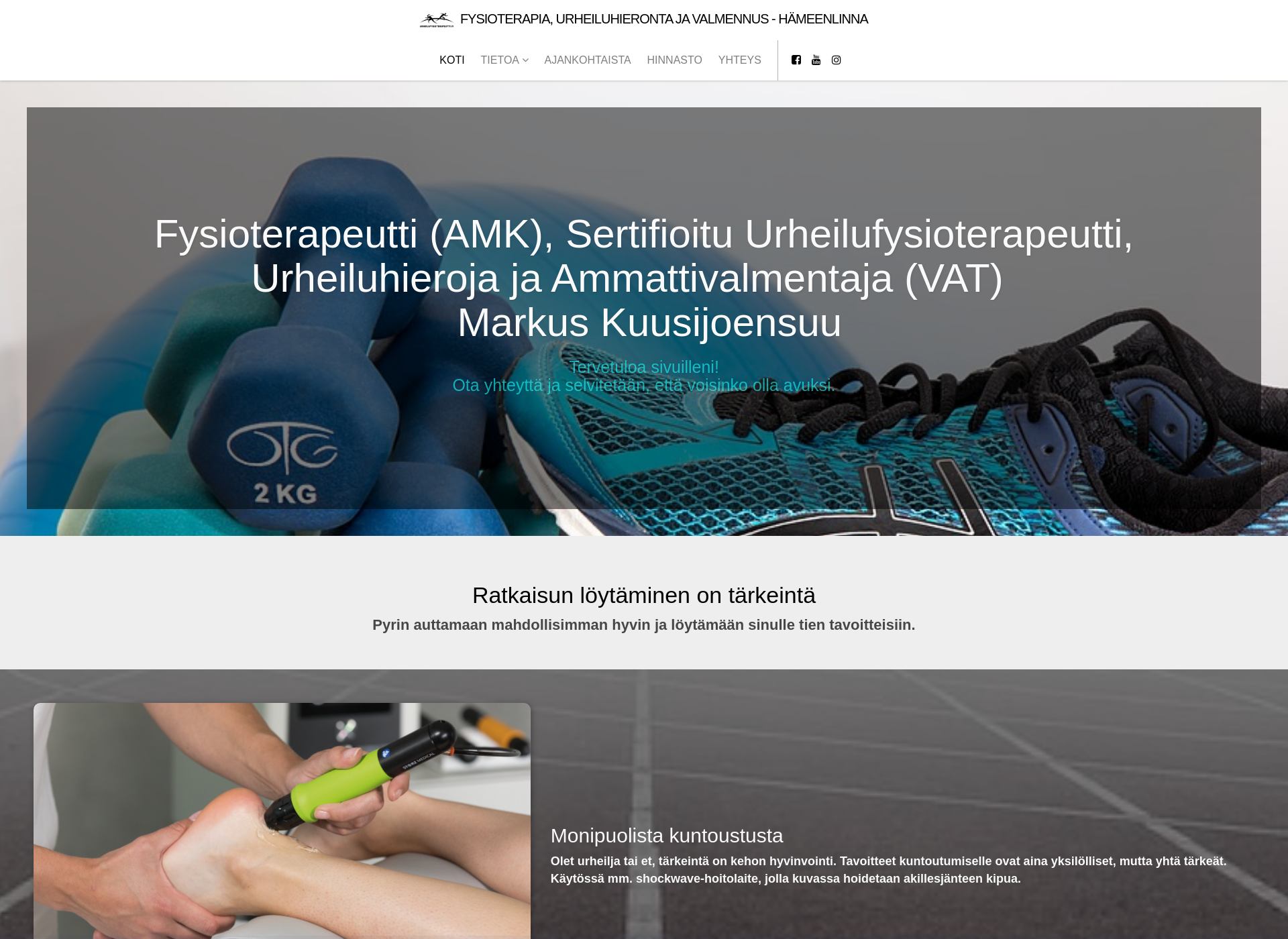 Screenshot for urheilufysioterapeutti.fi